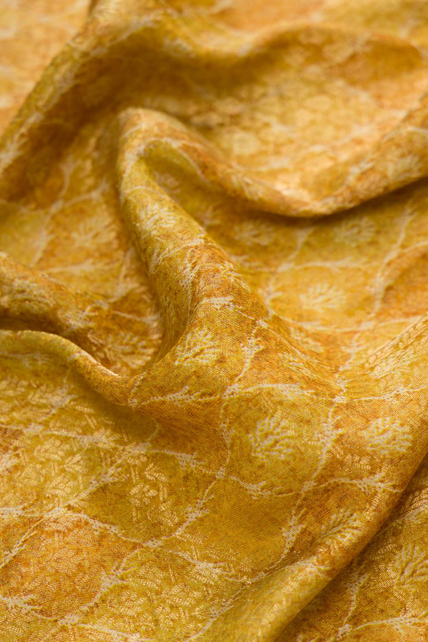 Mustard Mysore Crepe Saree - Image 2