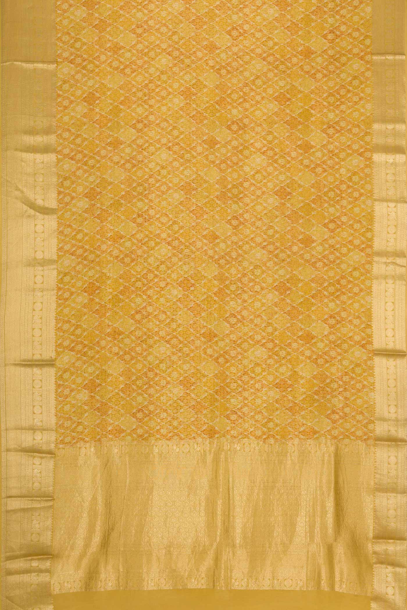 Mustard Mysore Crepe Saree - Image 6