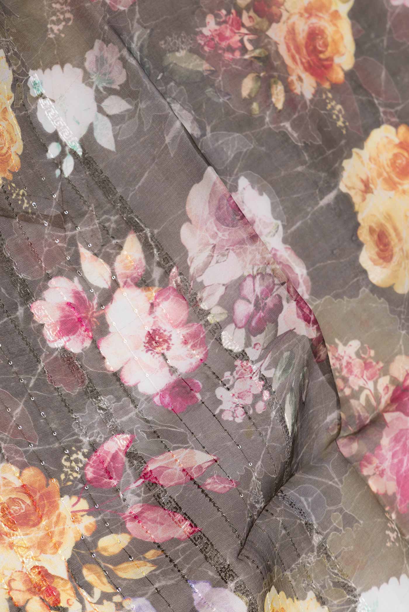 Brown Organza Silk Saree - Image 2