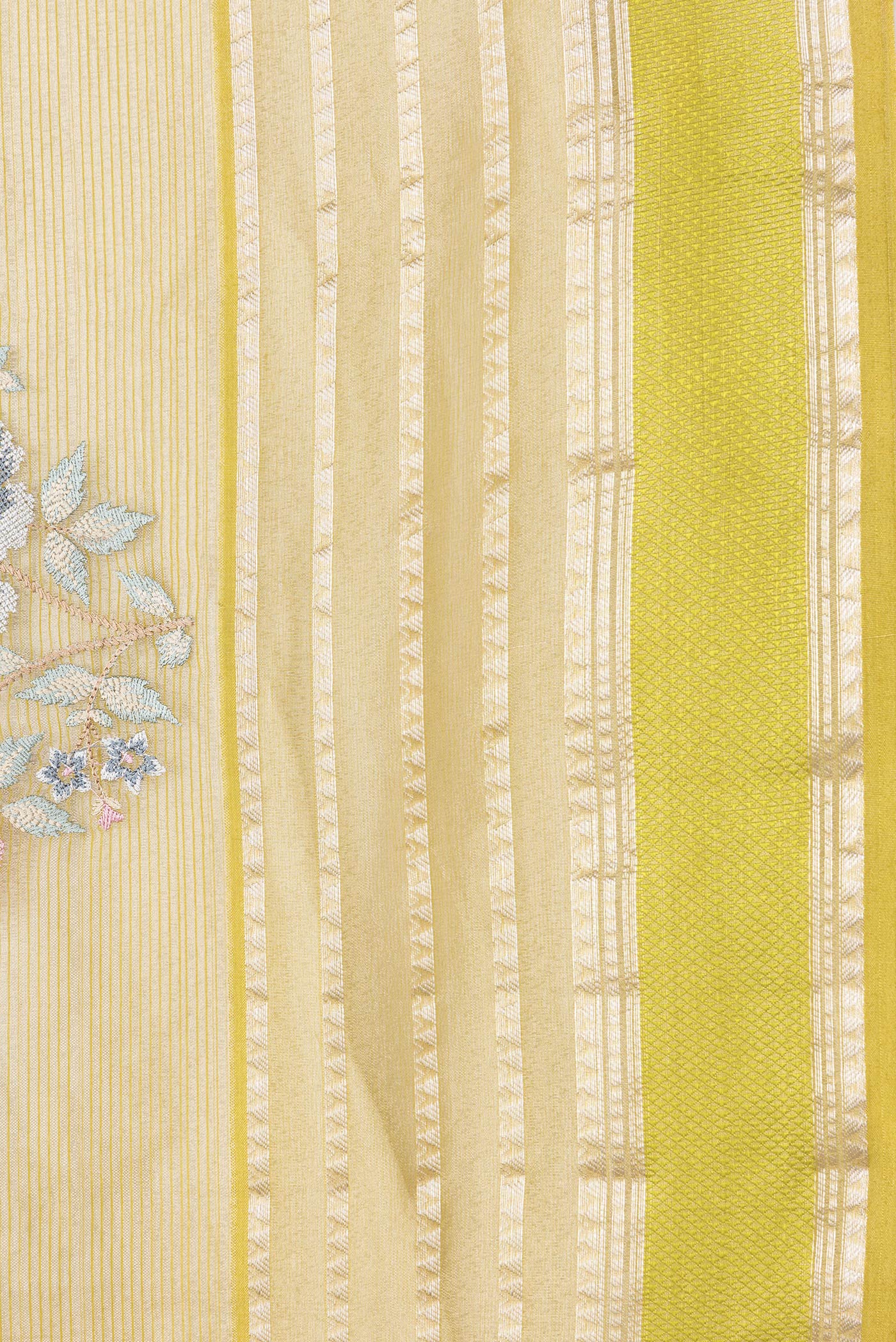 Yellow Organza Silk Saree - Image 3