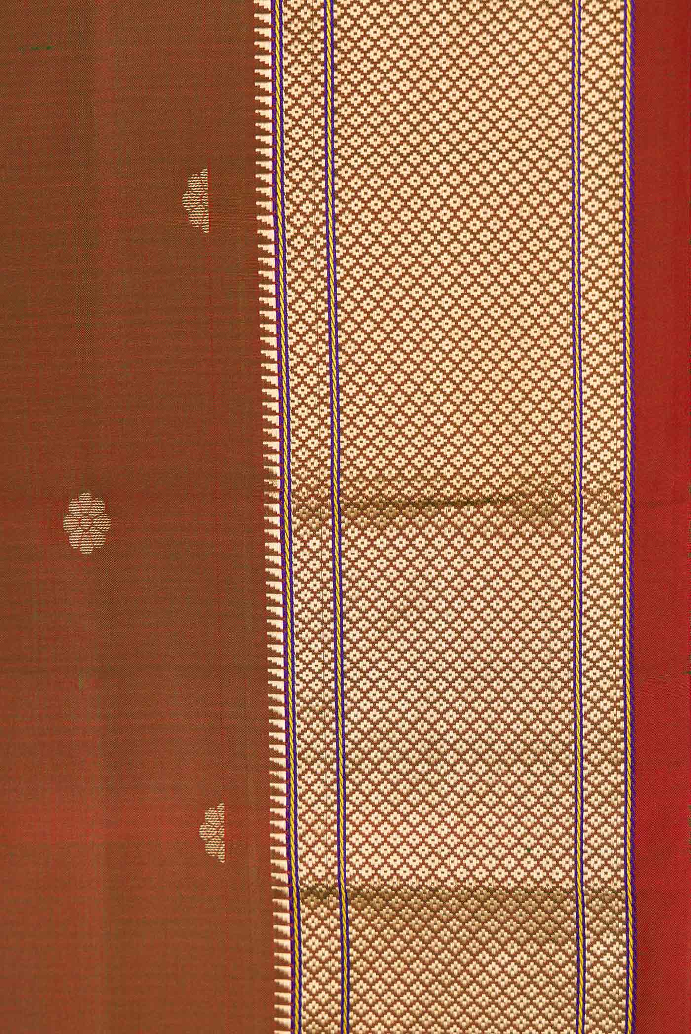 Mehandi Green Dual Tone Paithani Silk Saree - Image 3