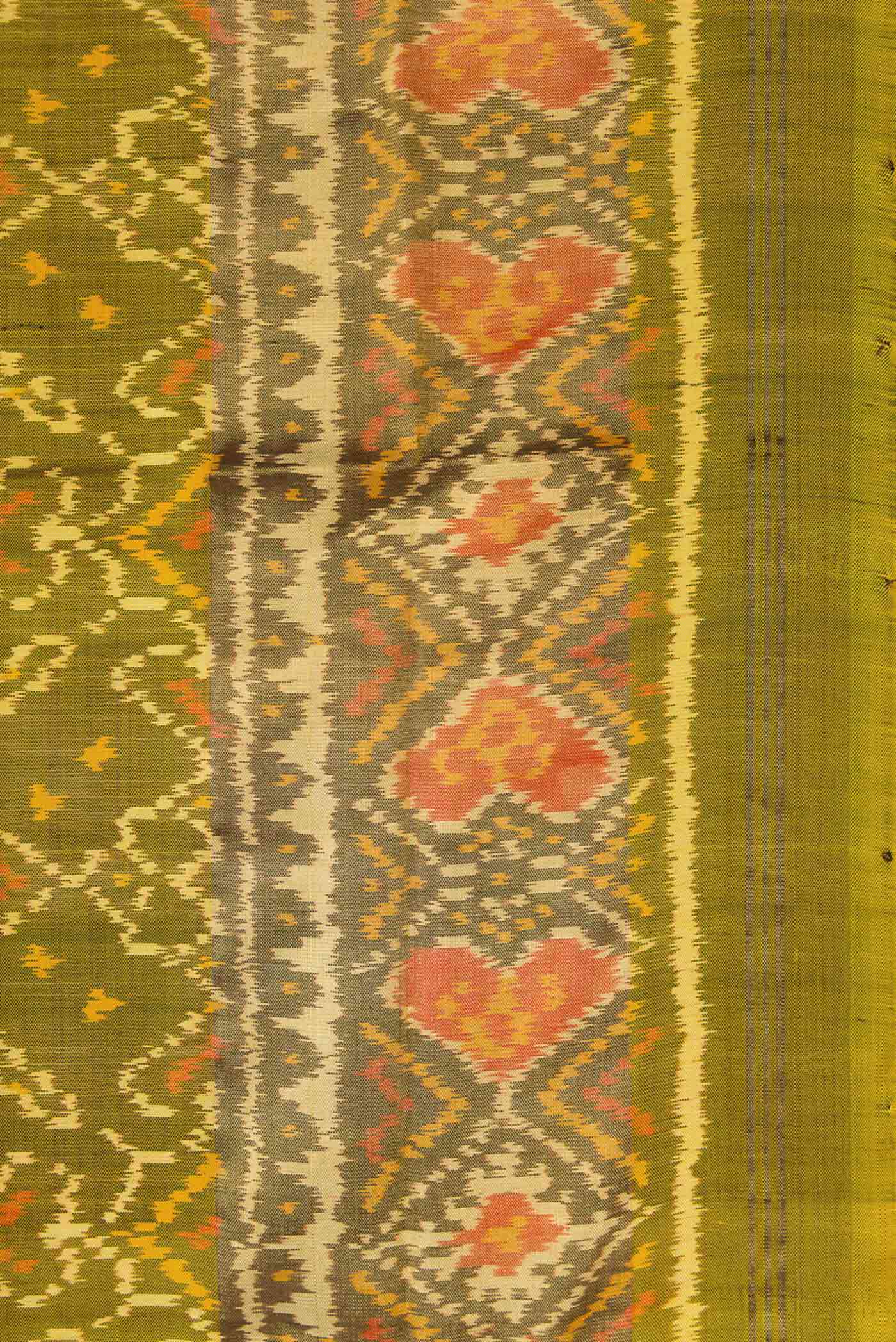 Mehandi Green Dual Tone Rajkot Patola Silk Saree - Image 3