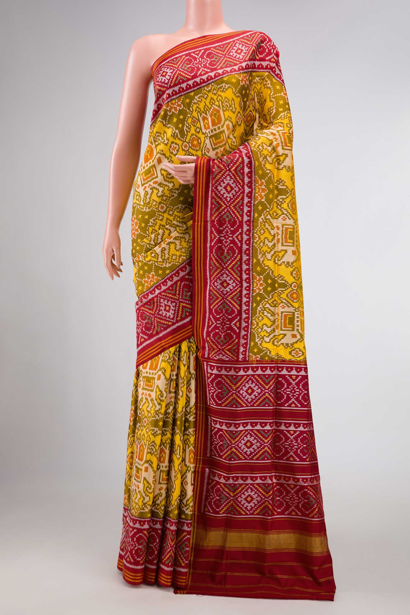 Mehandi Green Dual Tone Rajkot Patola Silk Saree