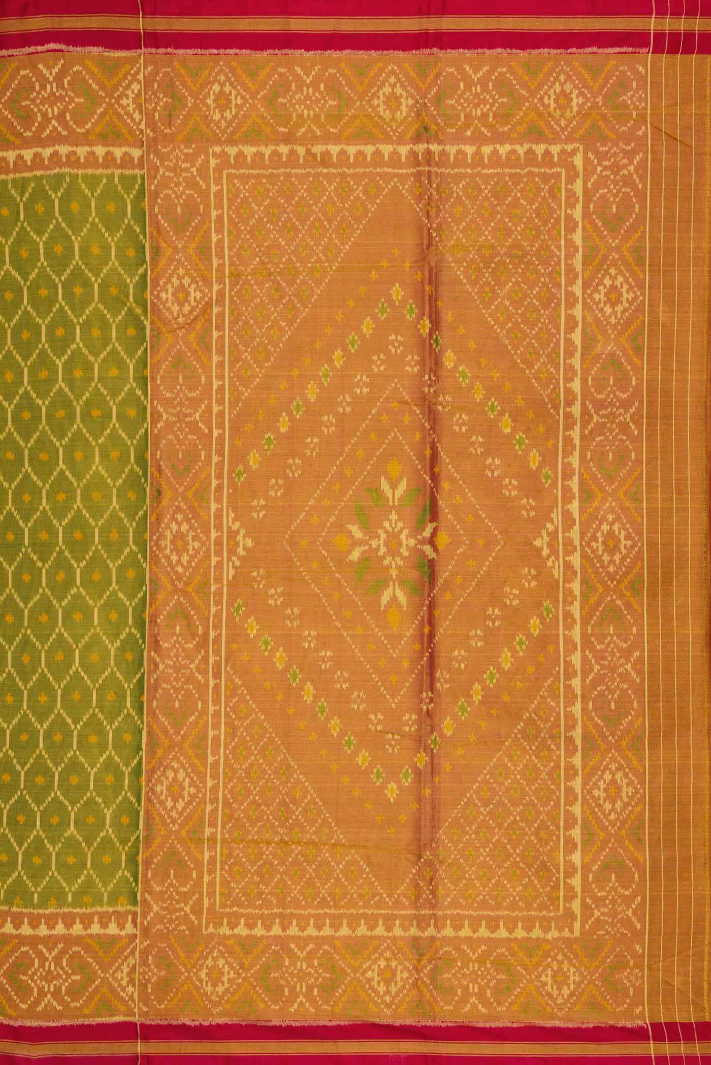 Mehandi Green Dual Tone Rajkot Patola Silk Saree - Image 7