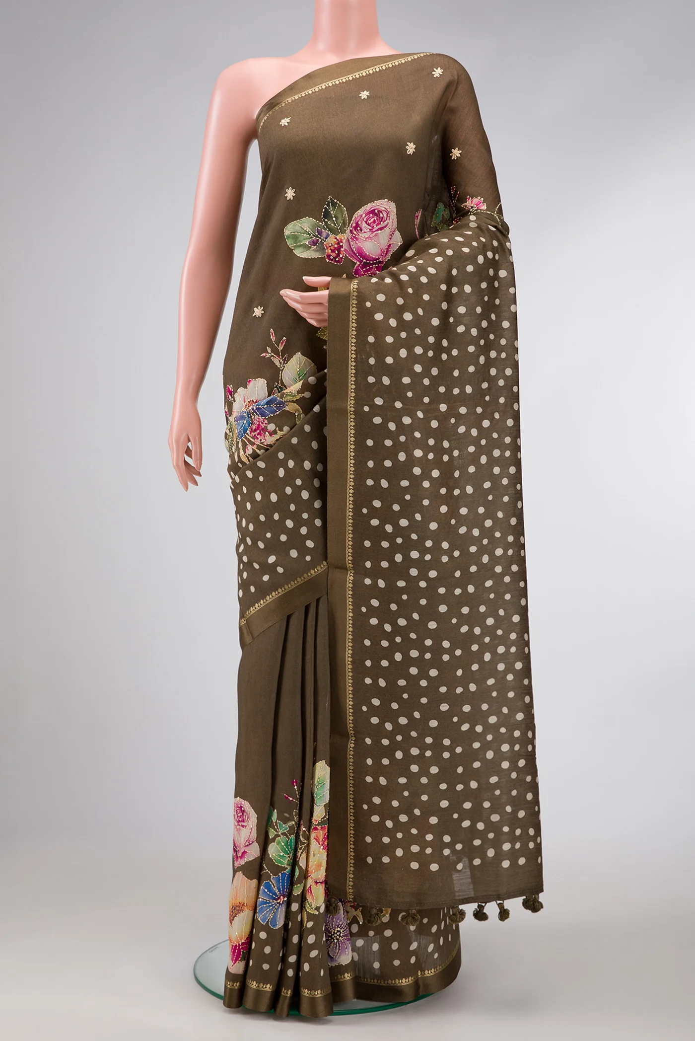 Green Tussar Silk Saree