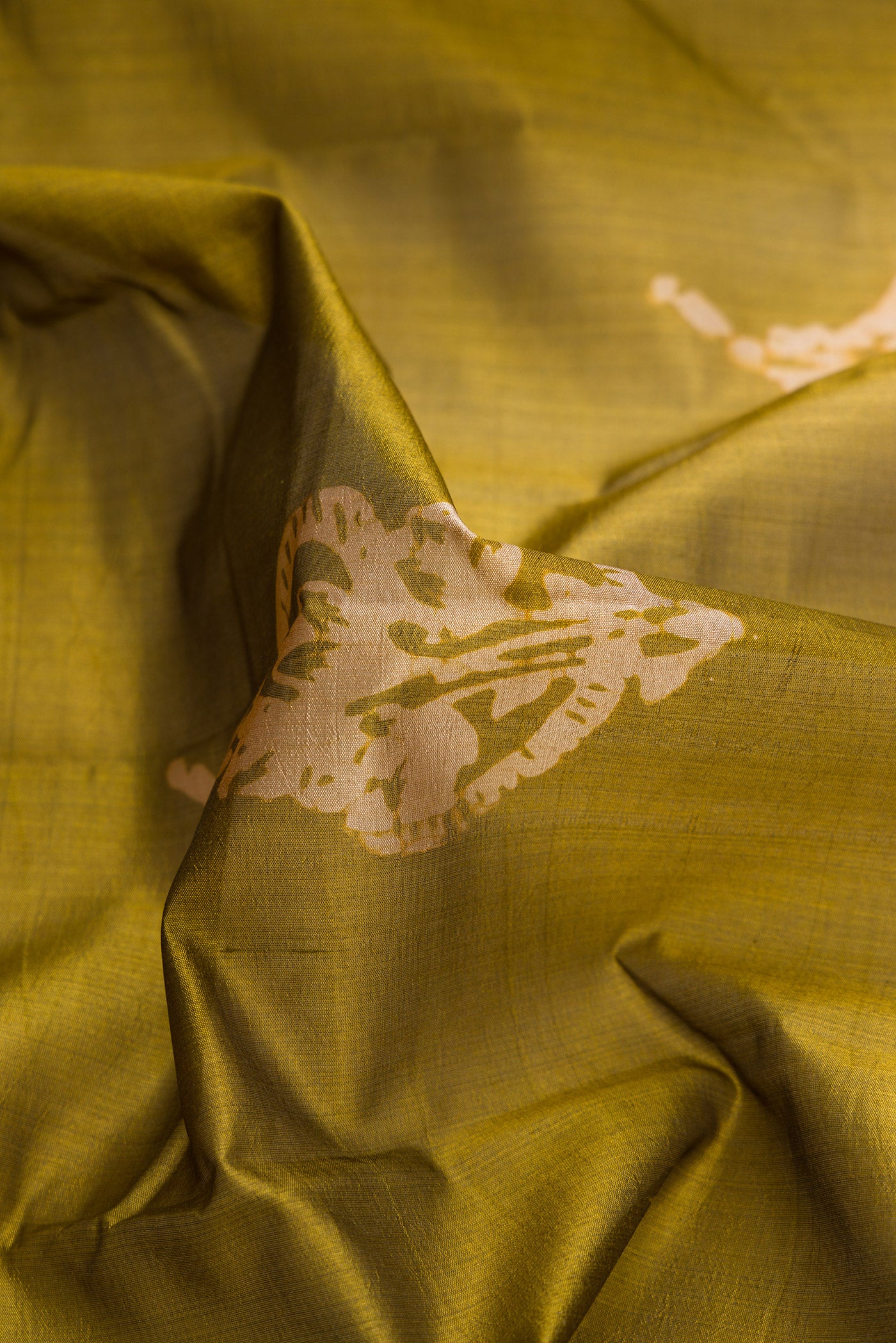 Mehandi Green Printed Silk Saree - Image 2