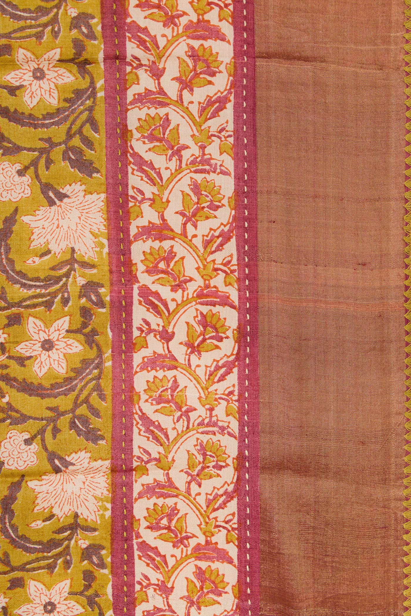 Mehandi Green Tussar Silk Saree - Image 3