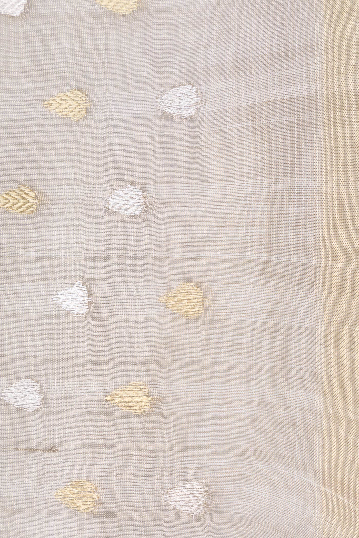 Dark Beige Dual Tone Chanderi Tissue Silk Saree - Image 3