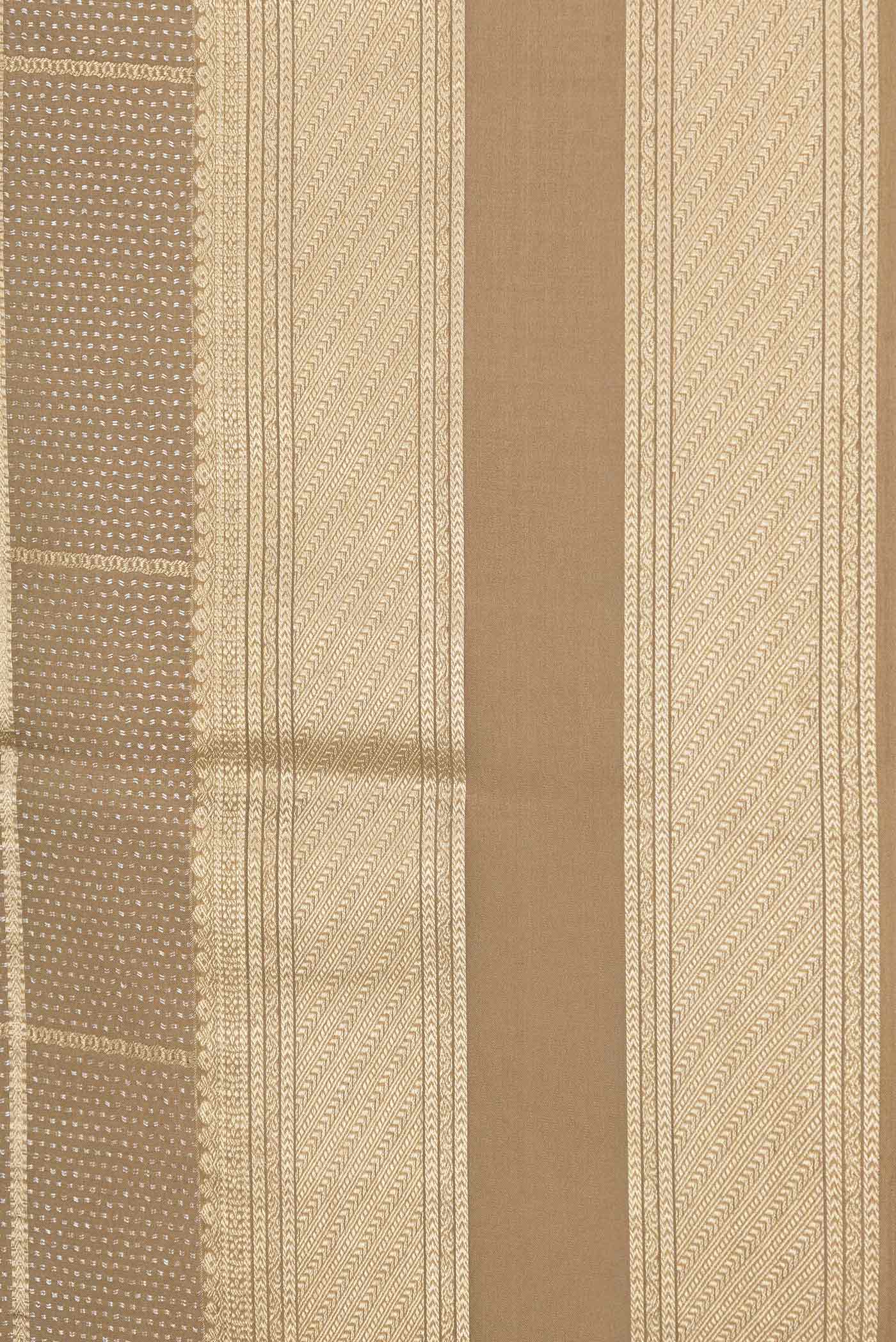 Beige Mysore Crepe Saree - Image 3