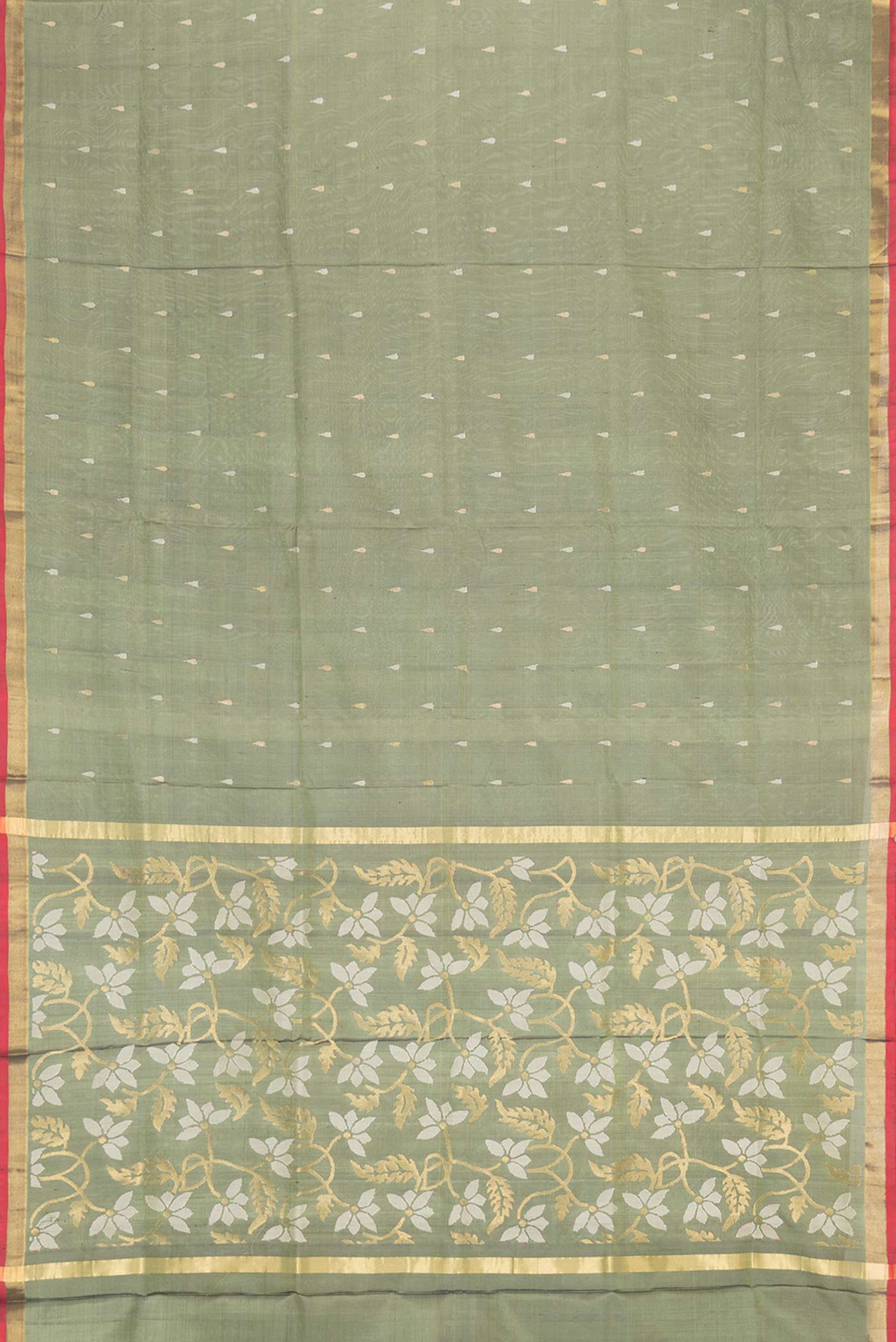 Mehandi Green Dual Tone Uppada Silk Saree - Image 6