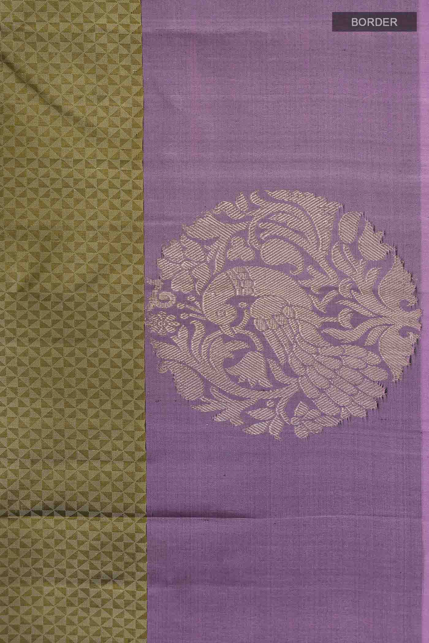 Mehandi Green Kanchipuram Silk Saree - Image 3