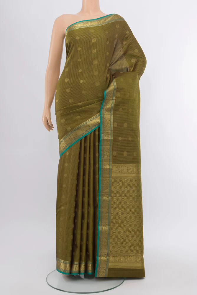 Mehandi Green Kanchipuram Silk Saree