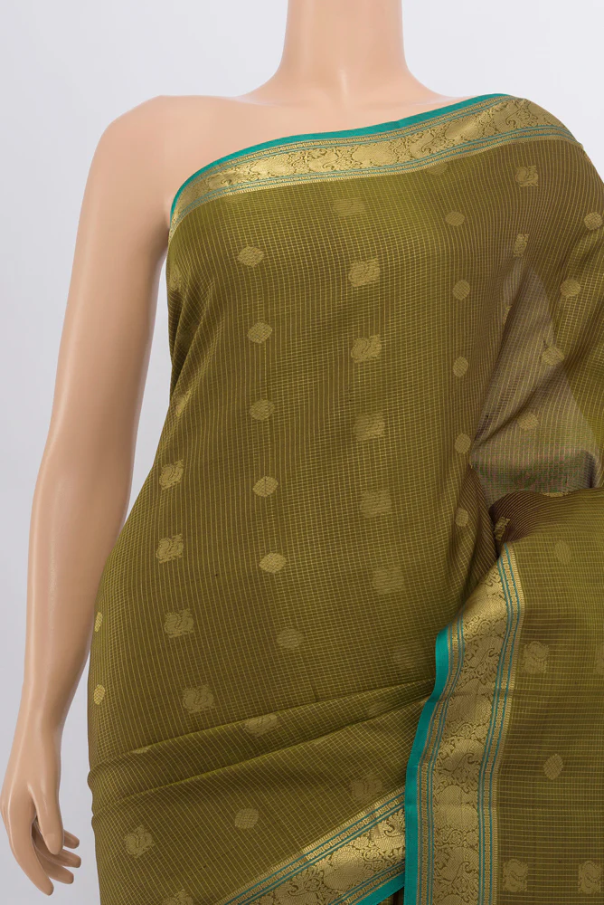 Mehandi Green Kanchipuram Silk Saree - Image 2