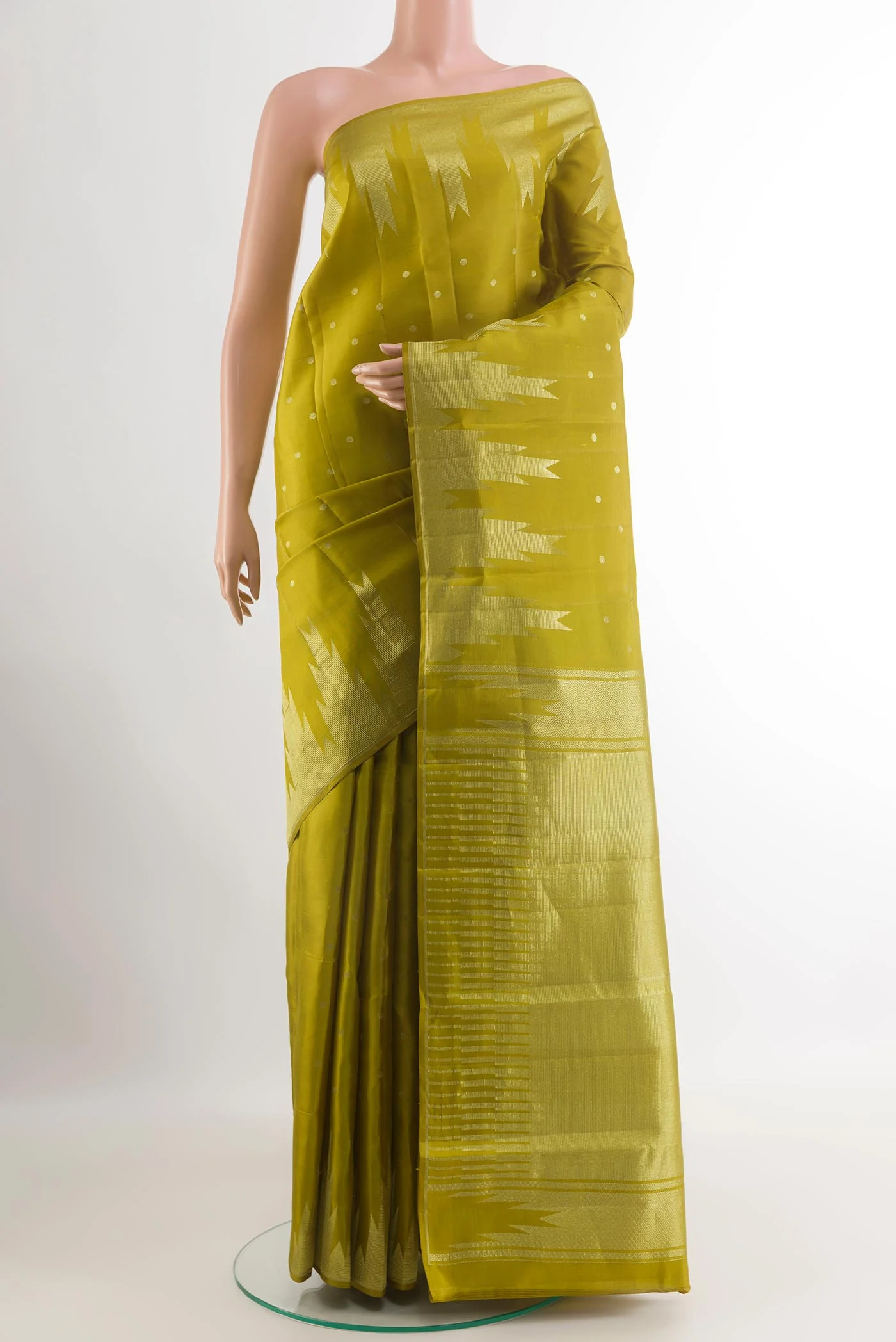 Mehandi Green Kanchipuram Silk Saree