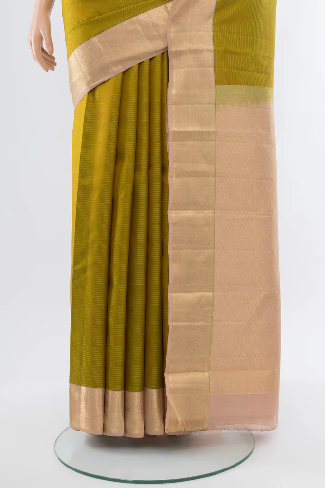 Mehandi Green Kanchipuram Silk Saree - Image 3