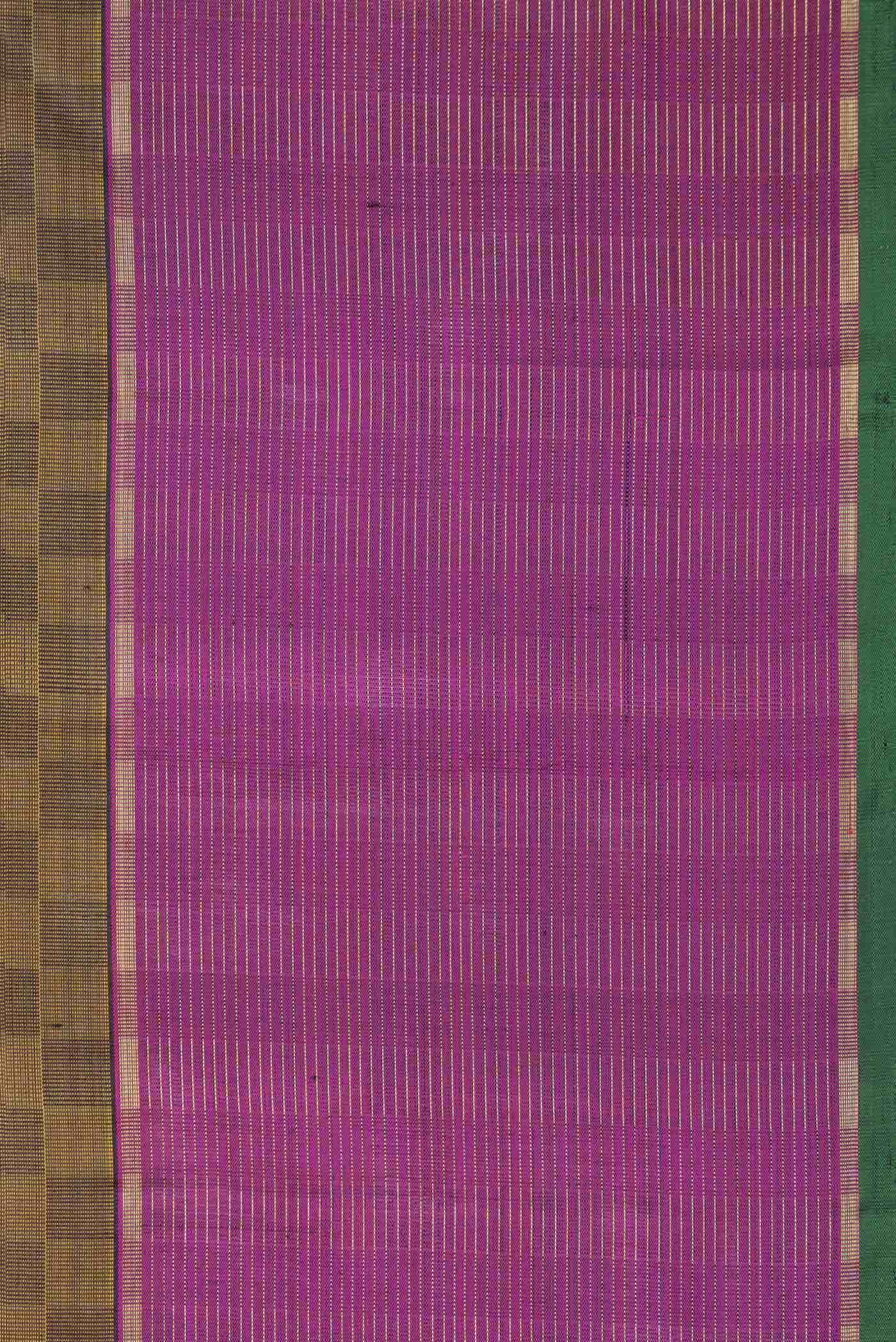 Pure Silk Pure Zari Mehandi Green Kanjivaram Saree - Image 5