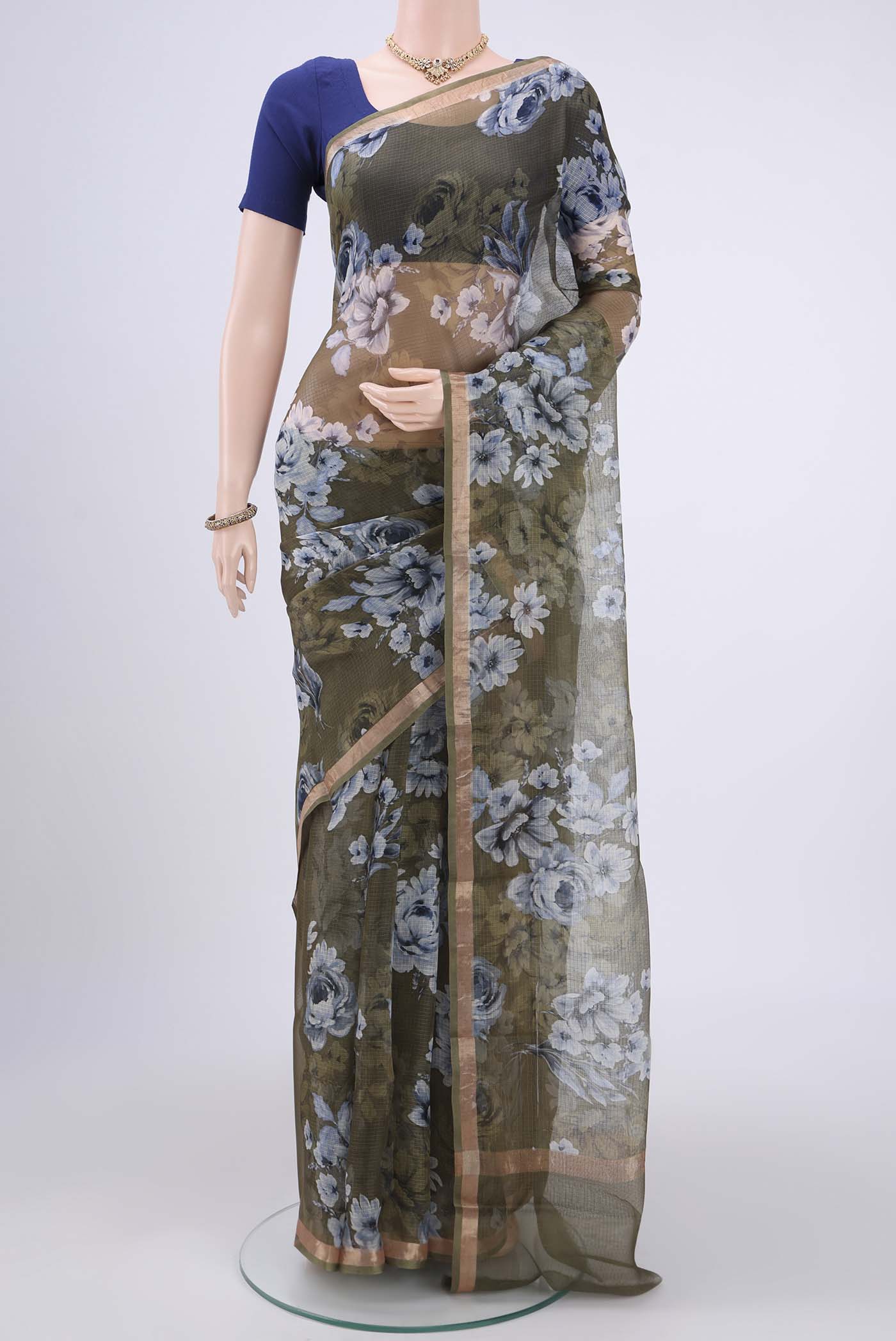 Sage Green Kota Silk Saree
