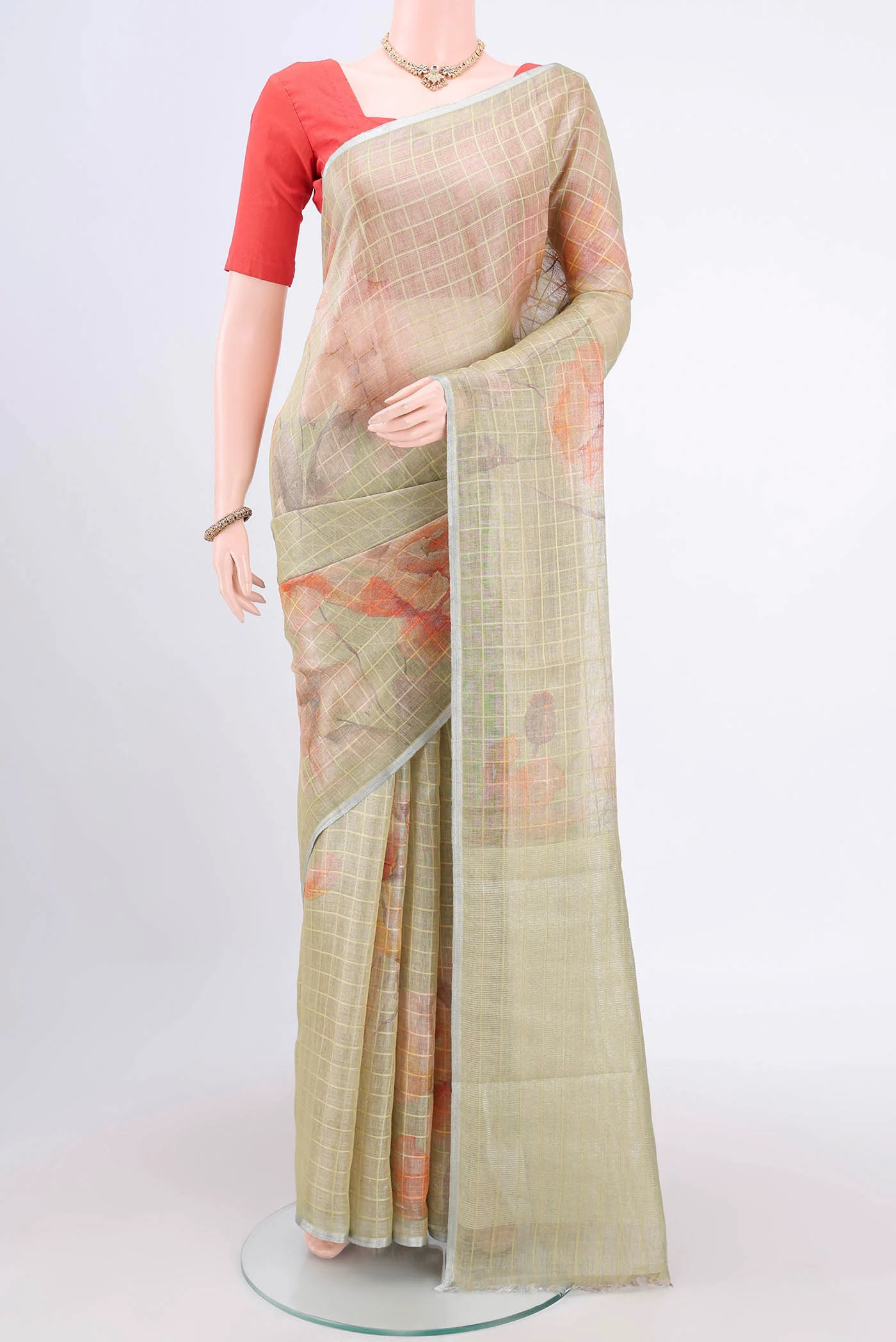 Light Green Linen Saree