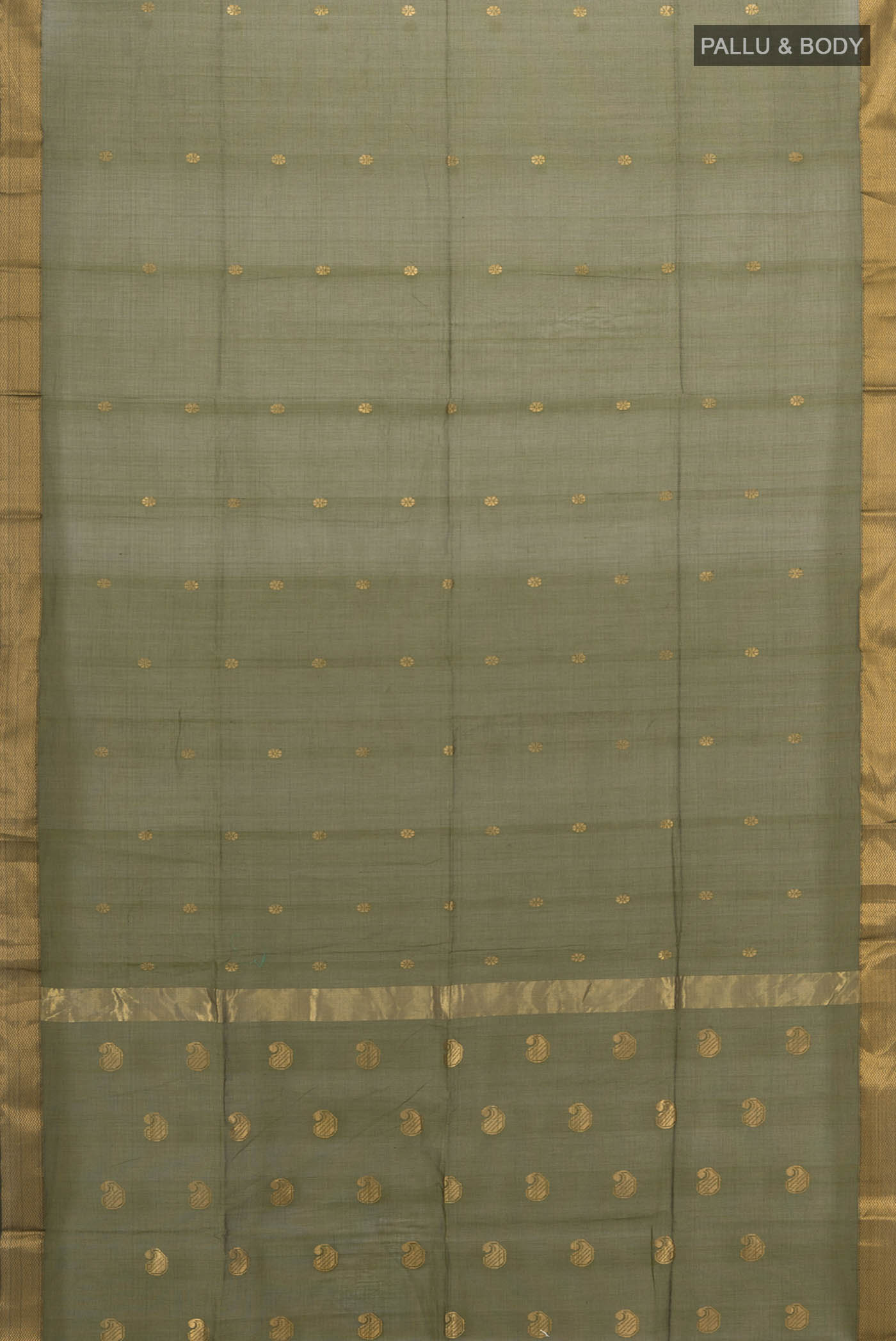 Mehandi Green Maheshwari Silk Cotton Saree - Image 5