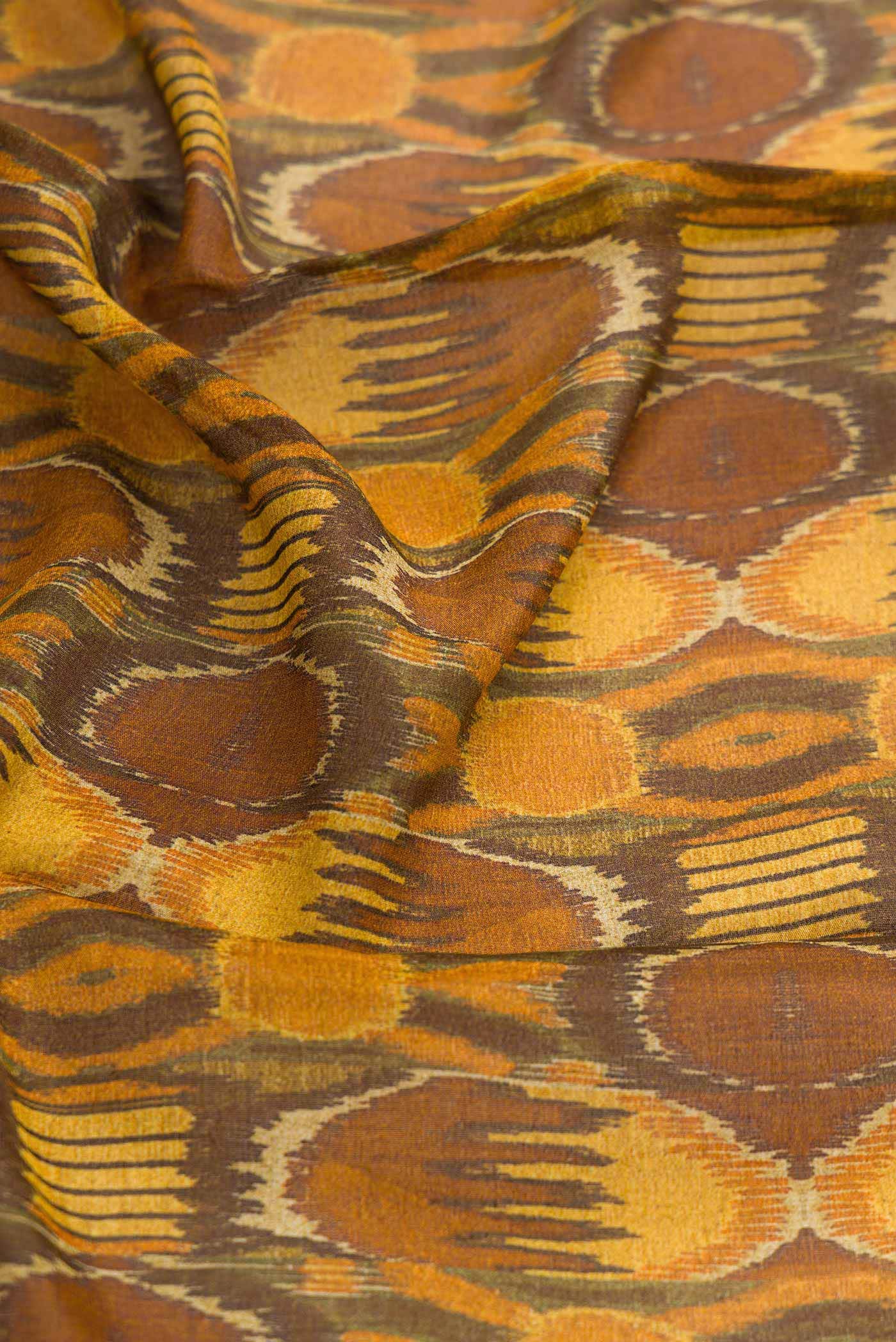 Mustard Mysore Crepe Saree - Image 3