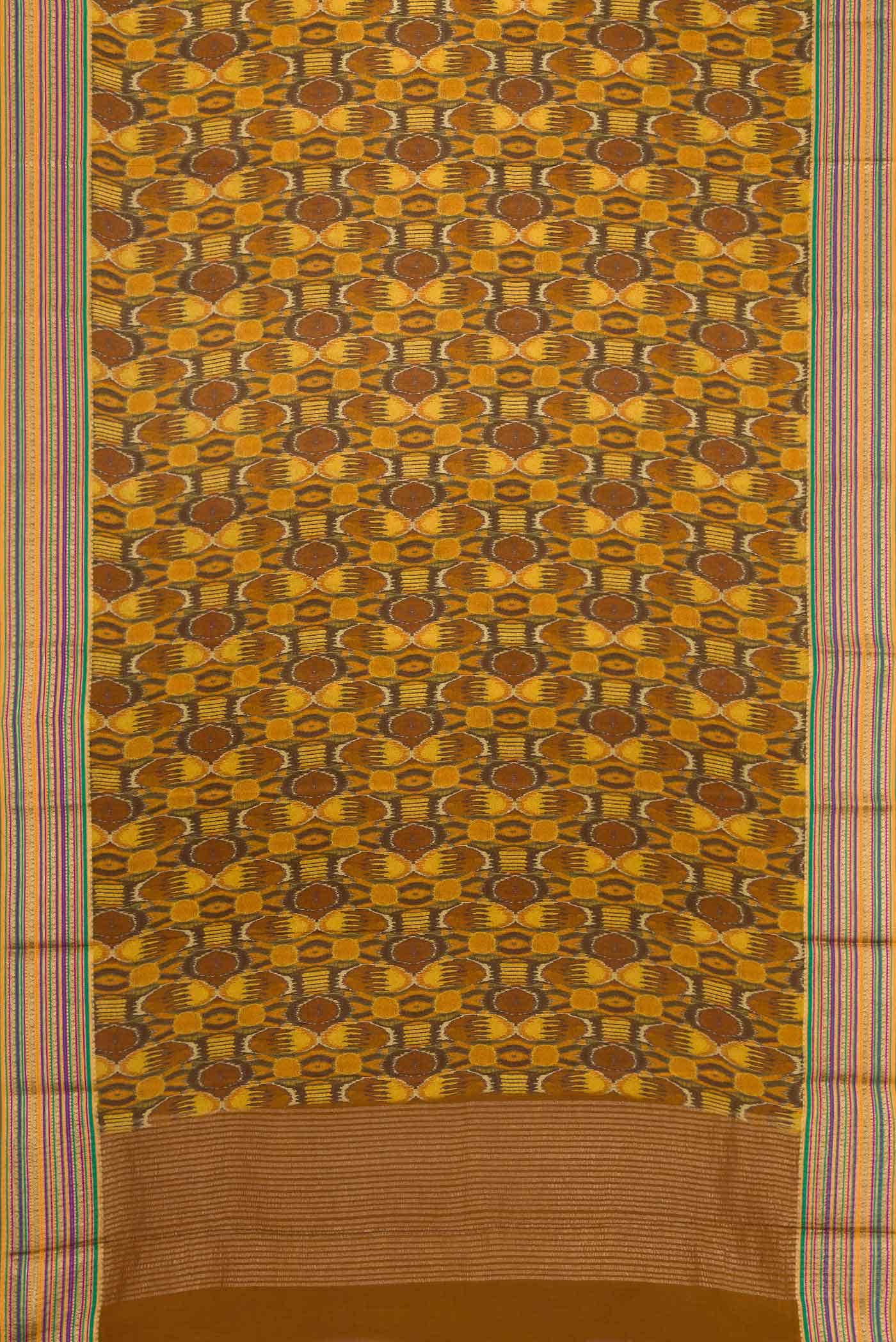 Mustard Mysore Crepe Saree - Image 4