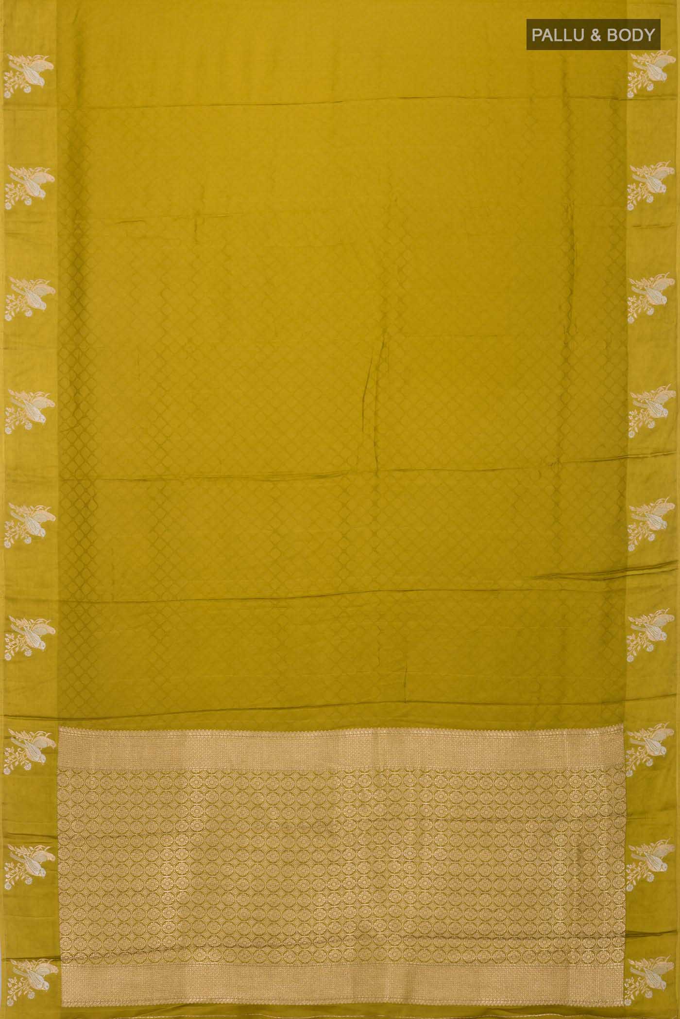 Mehandi Green Satin Crepe Saree - Image 5