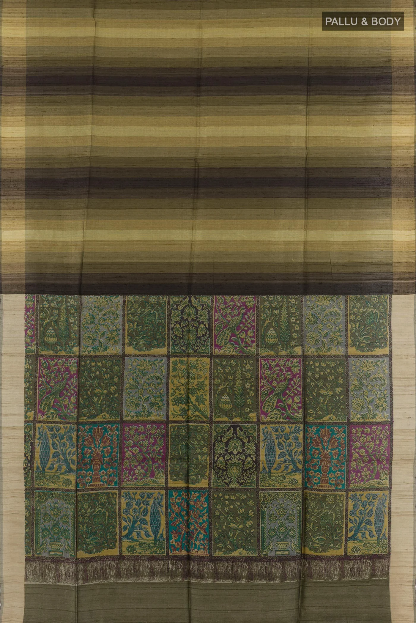 Multi Color Tussar Silk Saree - Image 3