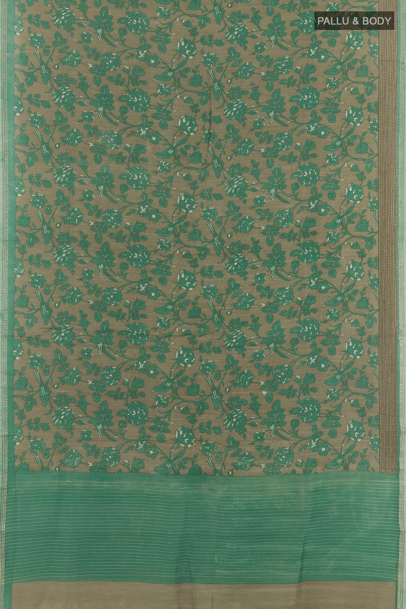 Grey Tussar Silk Saree - Image 3