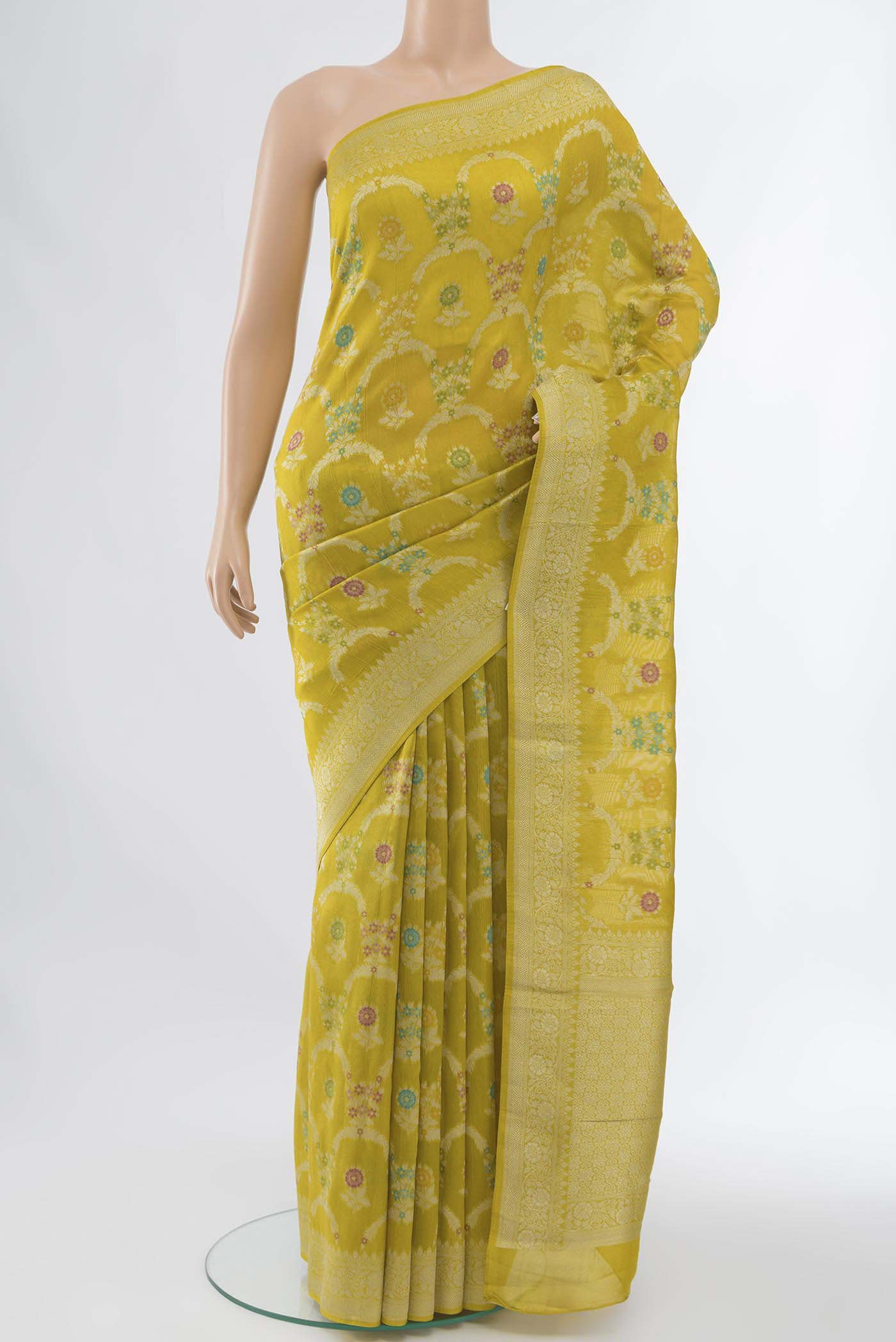 Mehandi Green Tussar Silk Saree
