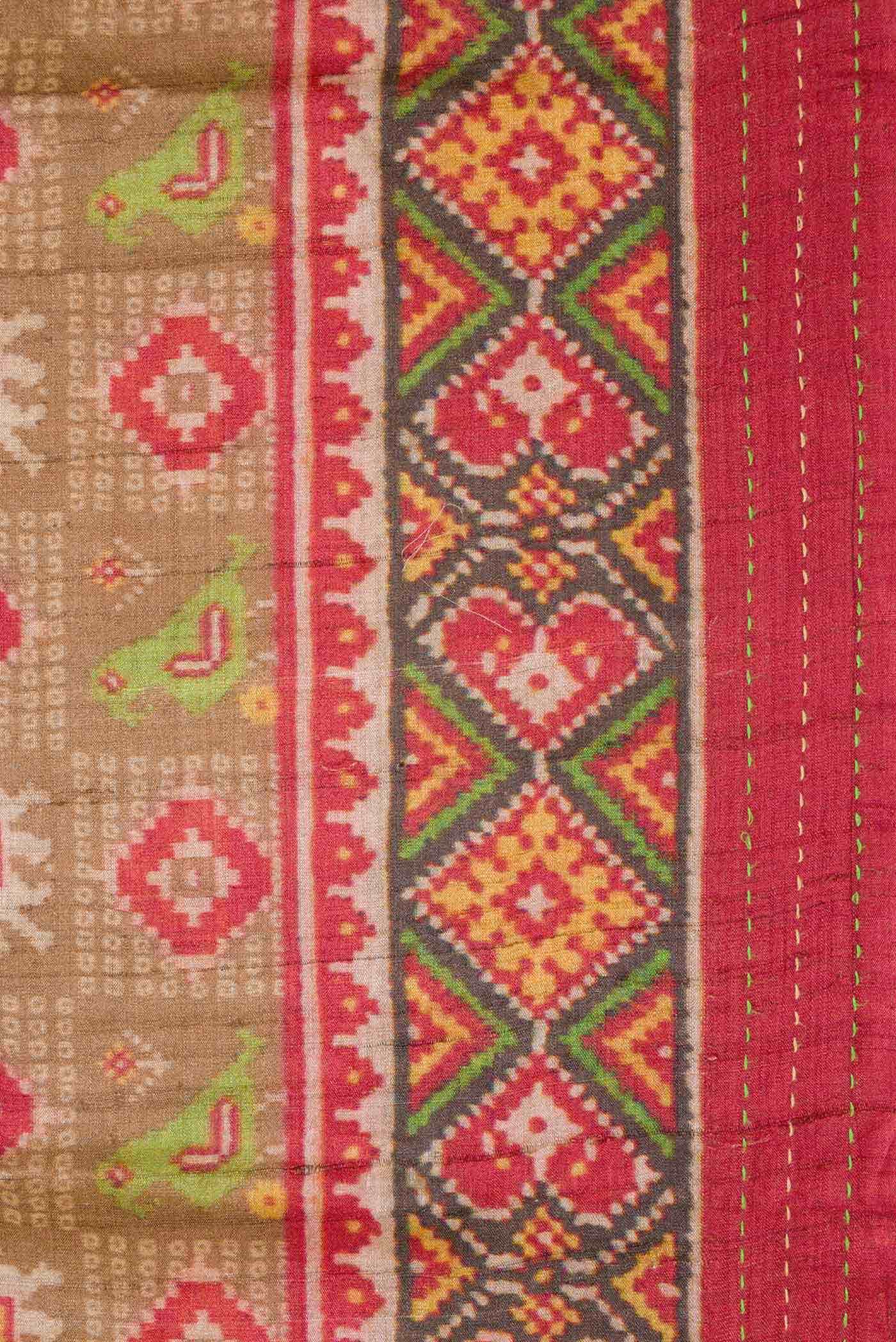 Brown Tussar Silk Saree - Image 3