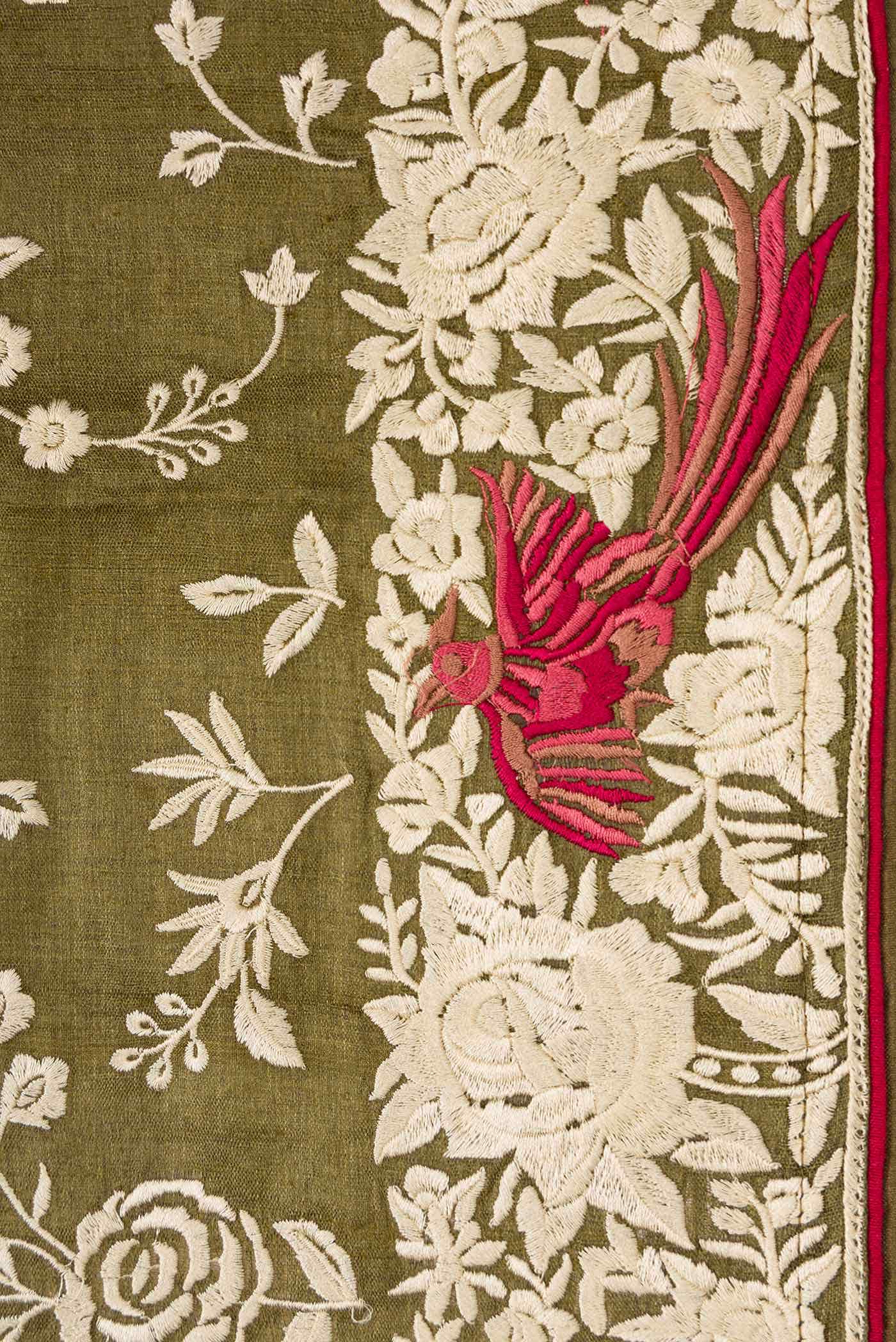 Mehandi Green Tussar Silk Saree - Image 5