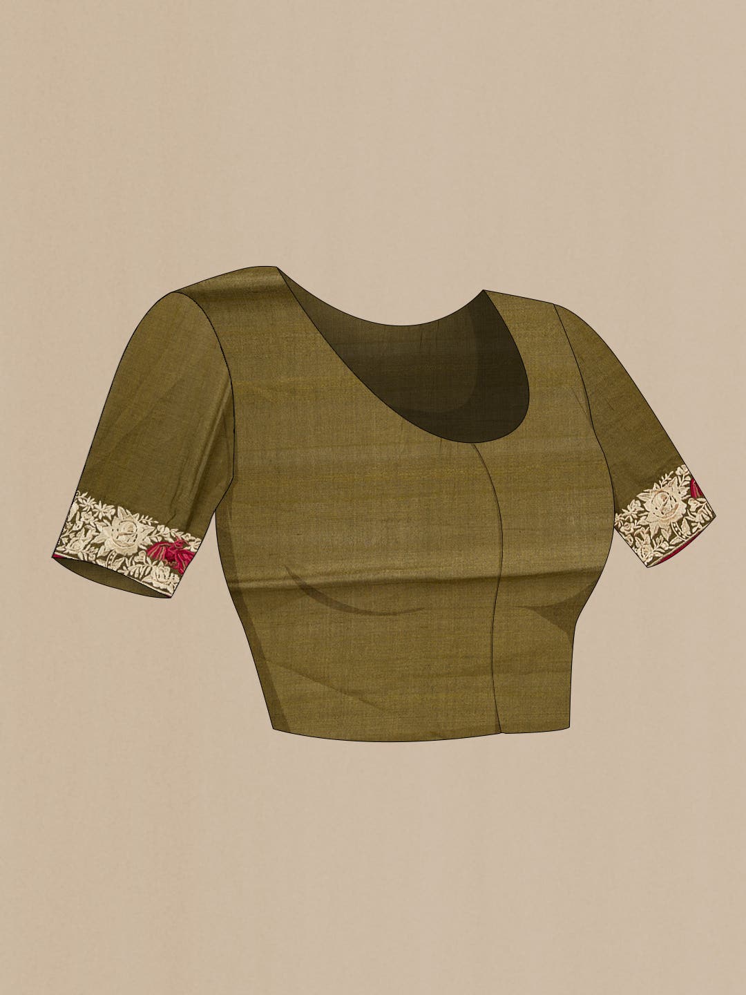 Mehandi Green Tussar Silk Saree - Image 6