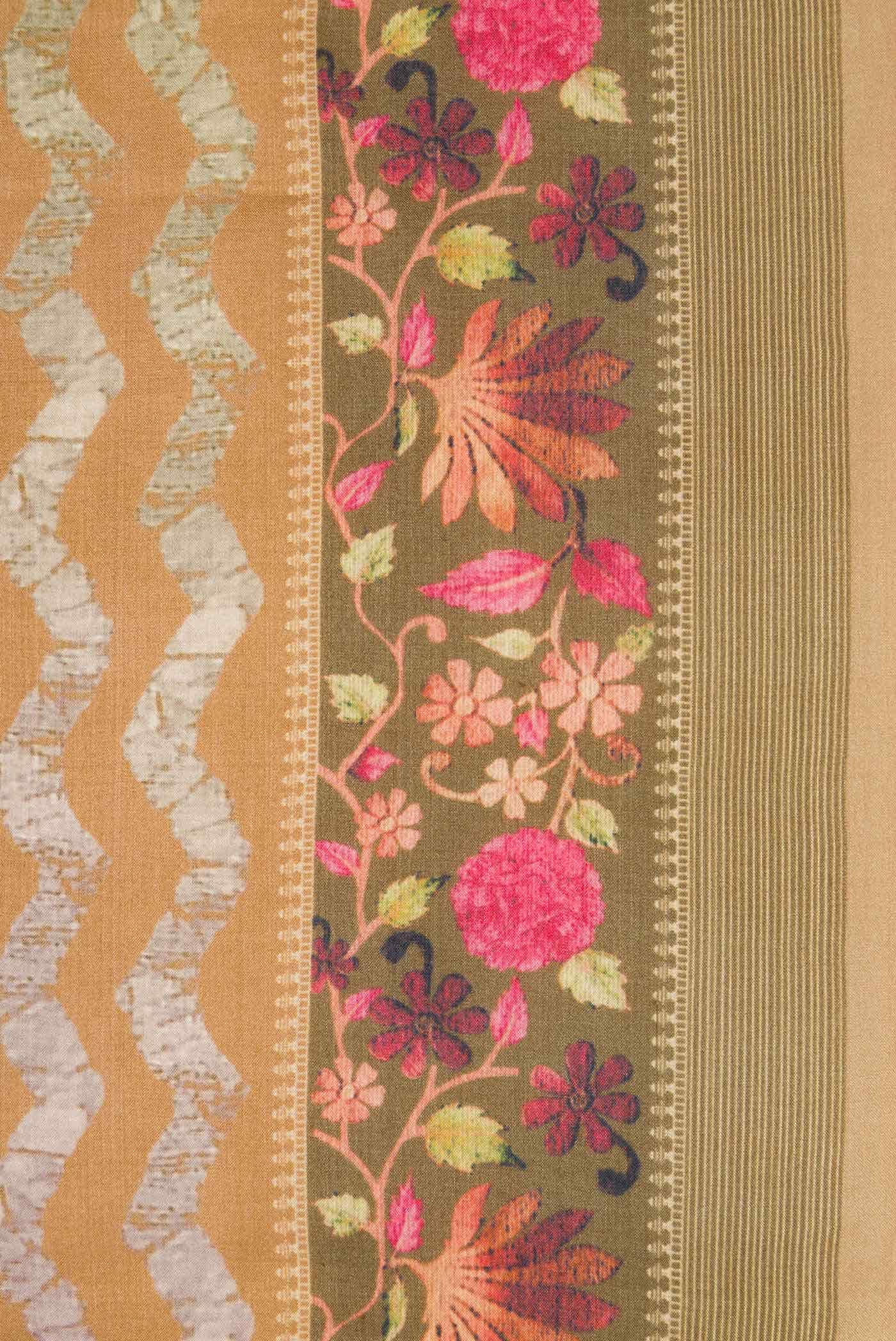 Mehandi Green Tussar Silk Saree - Image 3