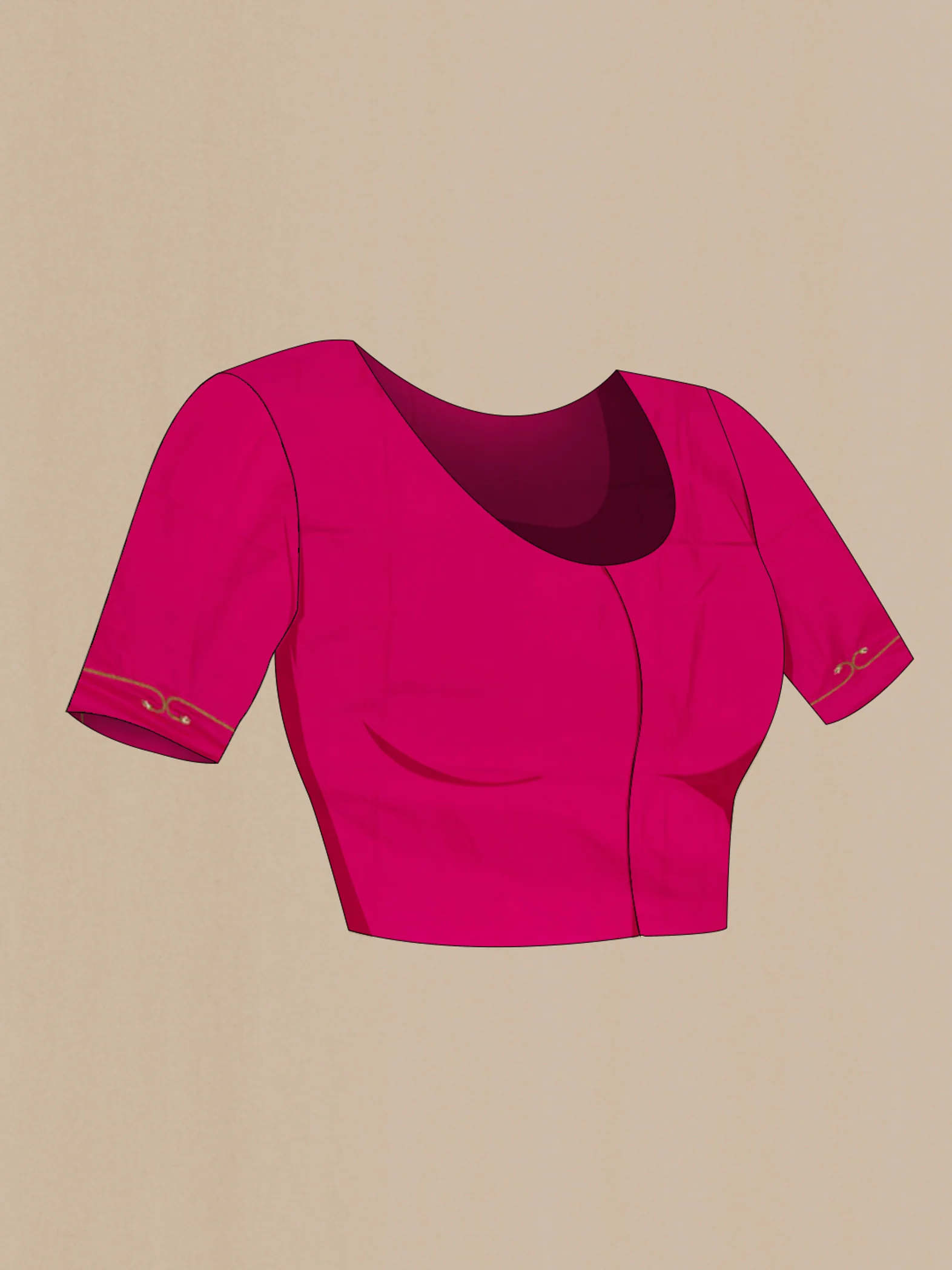 Meher- Hot Pink Organza Silk Saree - Image 6