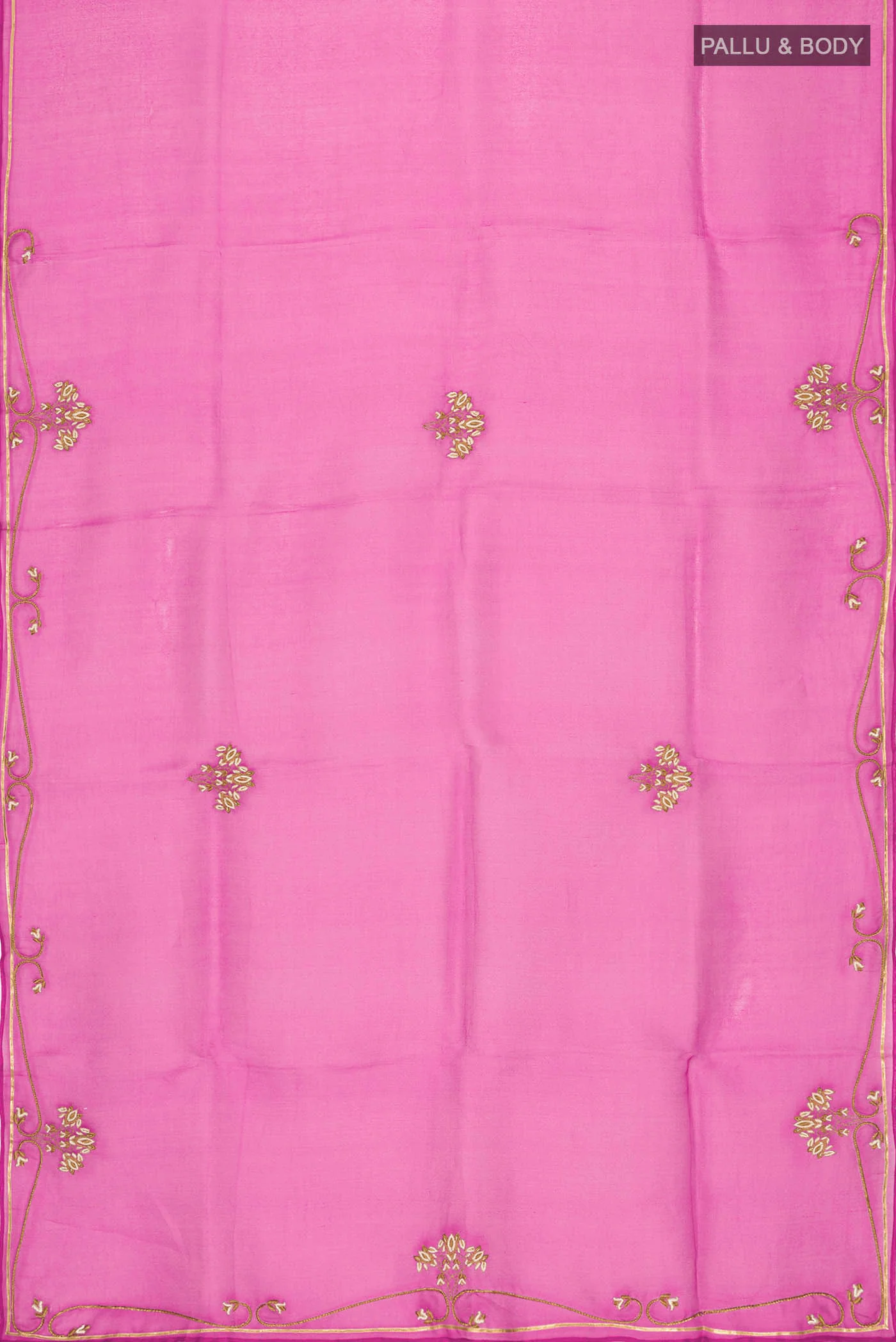 Meher-Magenta Organza Silk Saree - Image 5