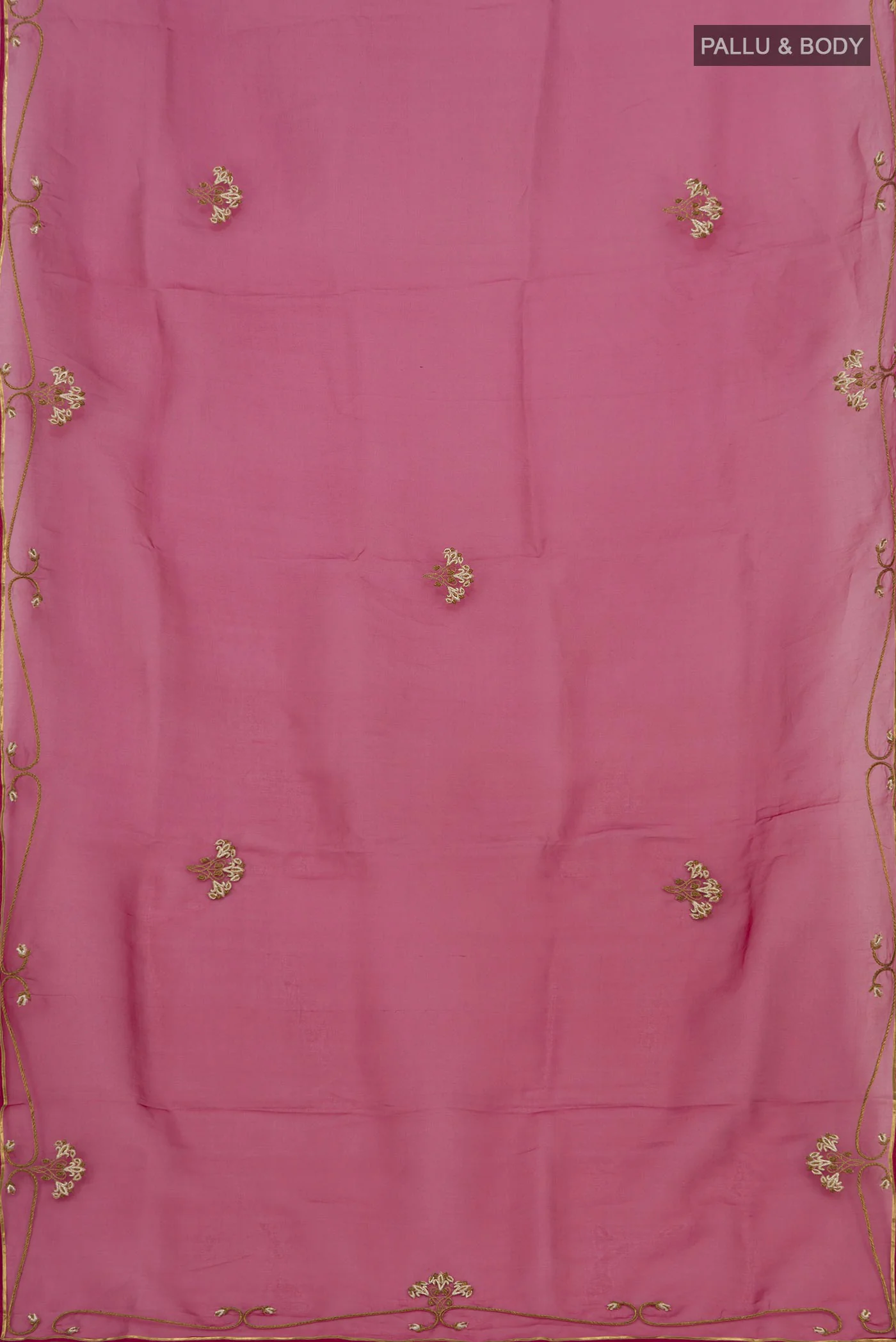 Meher- Maroon Organza Silk Saree - Image 7