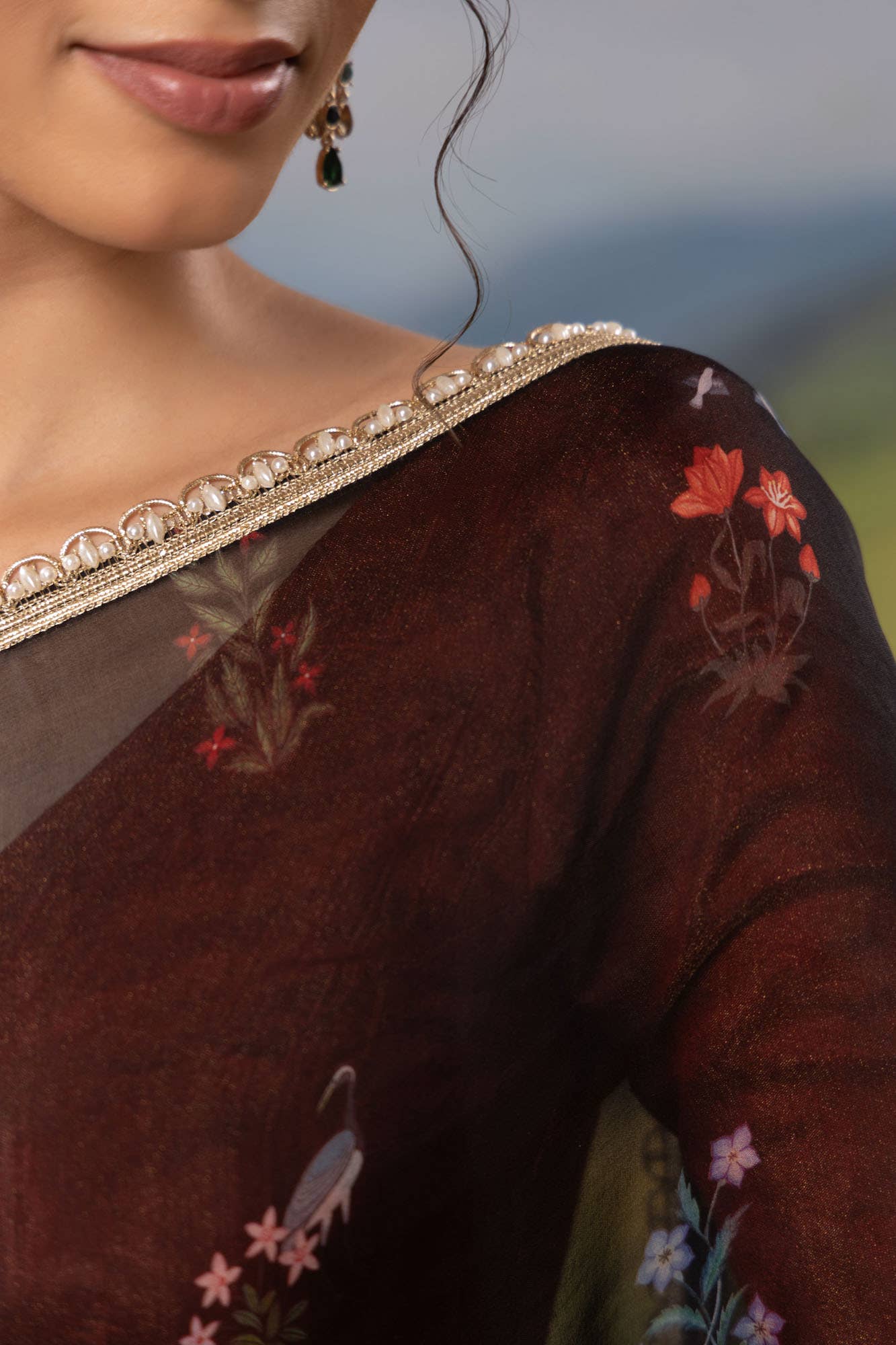 Midnight Lore-Black Pure Organza Silk Saree - Image 5