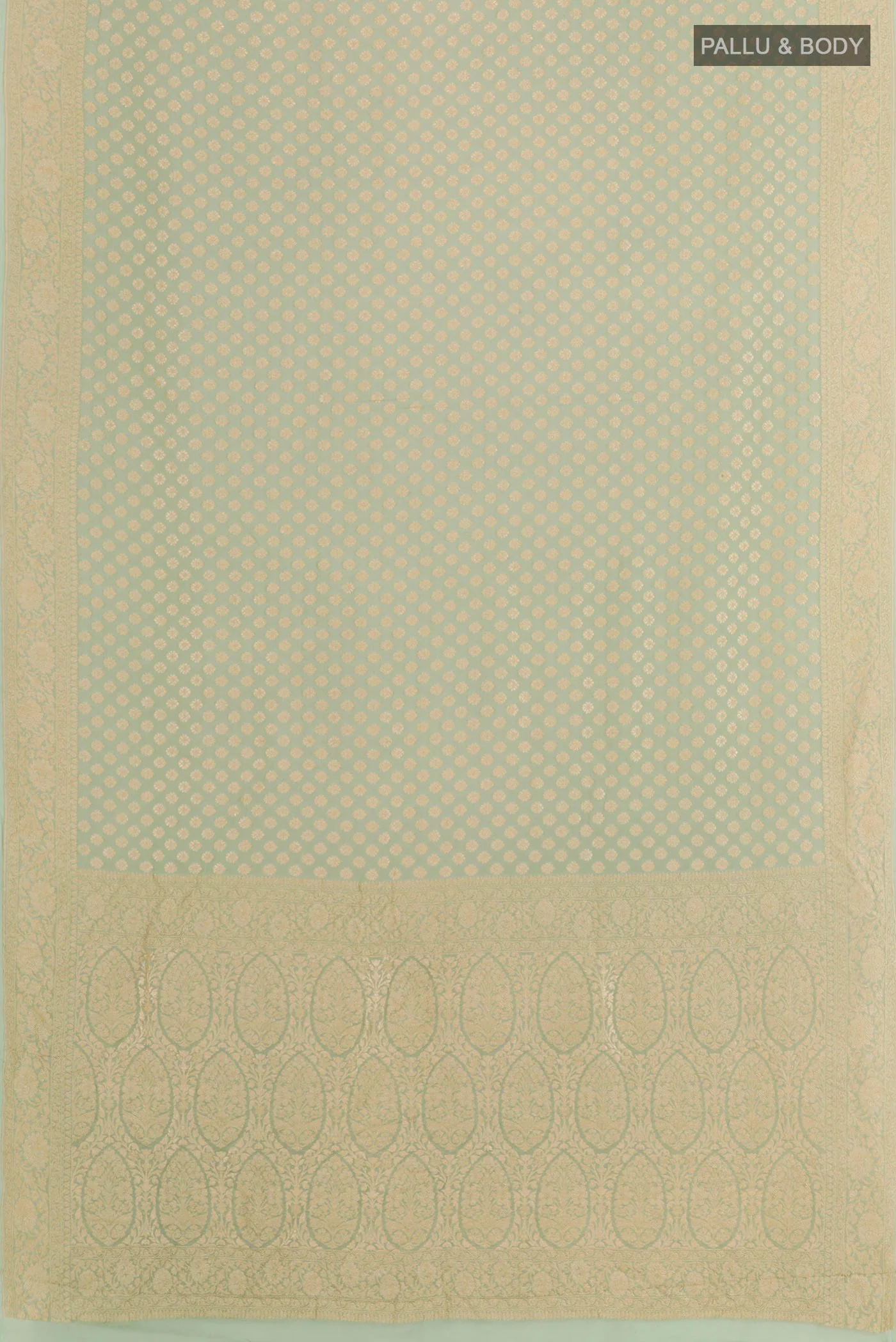 Mint Green Banarasi Georgette Saree - Image 3
