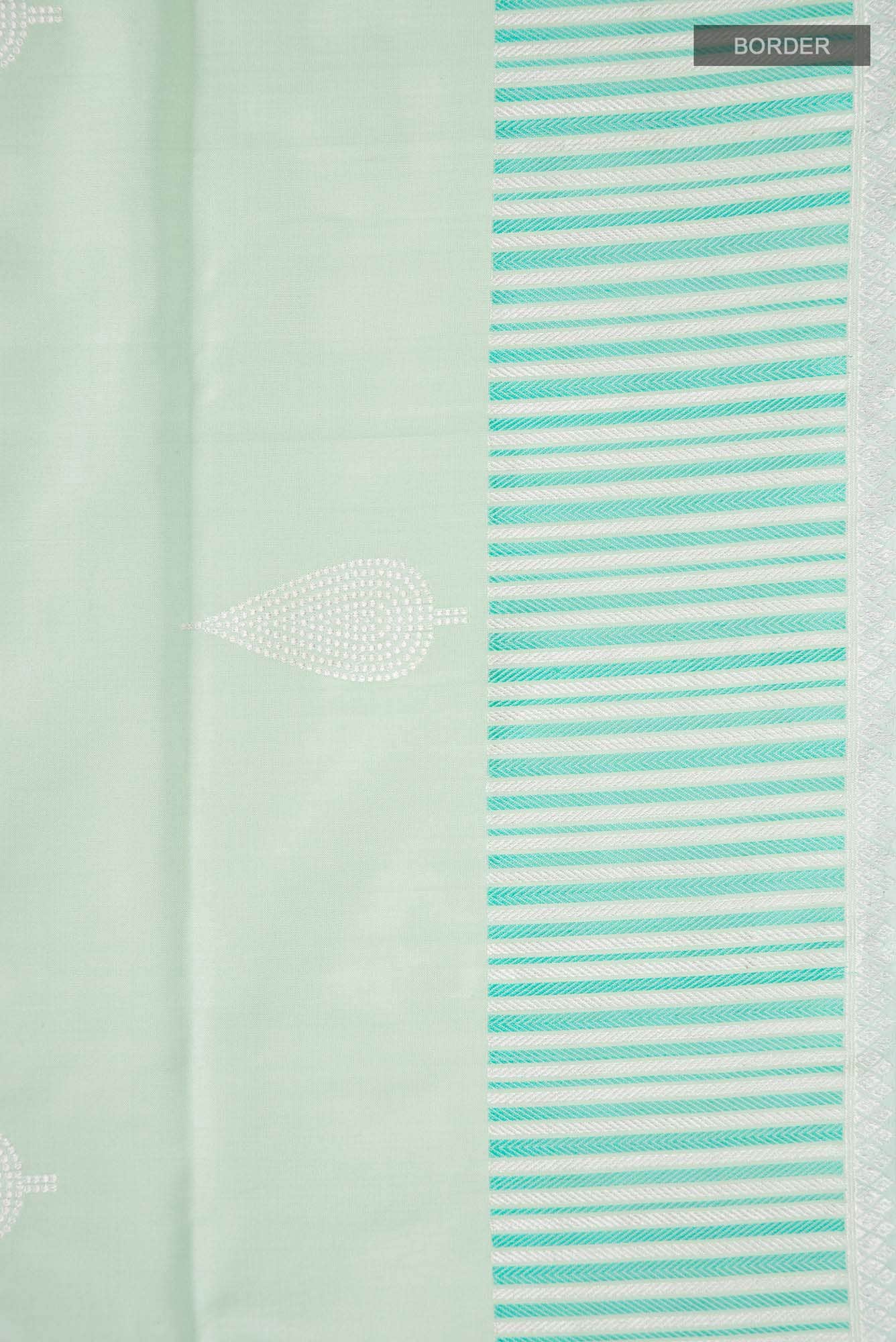Mint Green Banarasi Silk Saree - Image 6