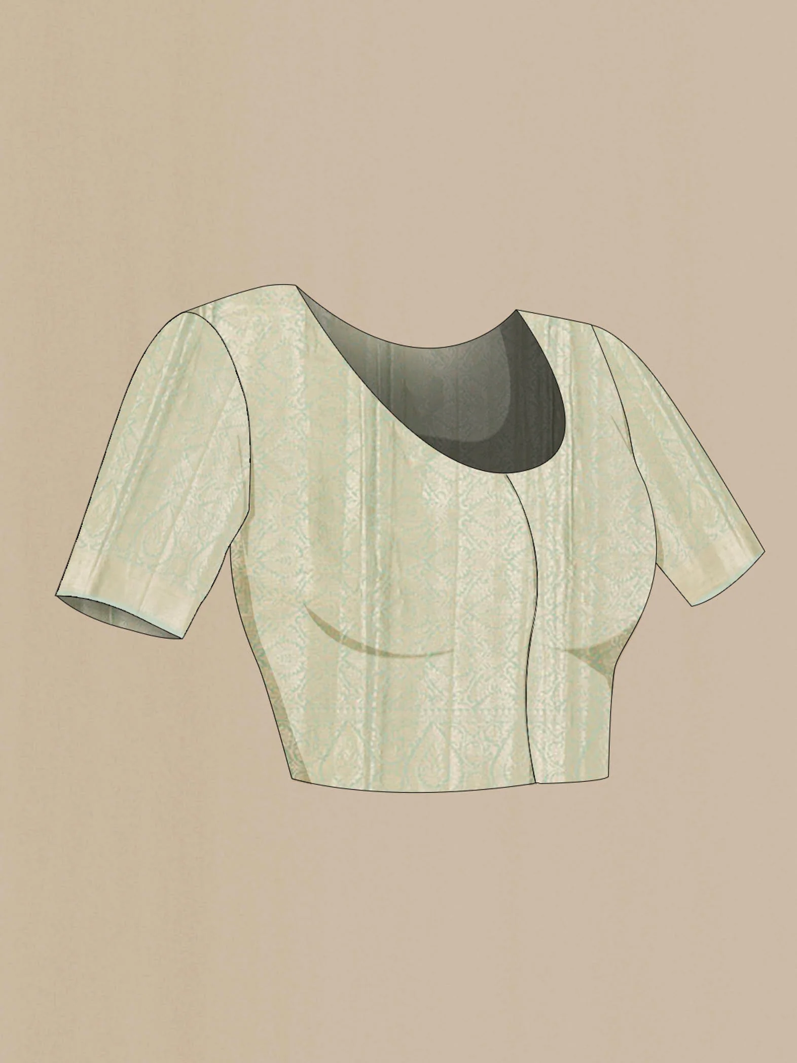 Mint Green Blended Silk Cotton Saree - Image 2