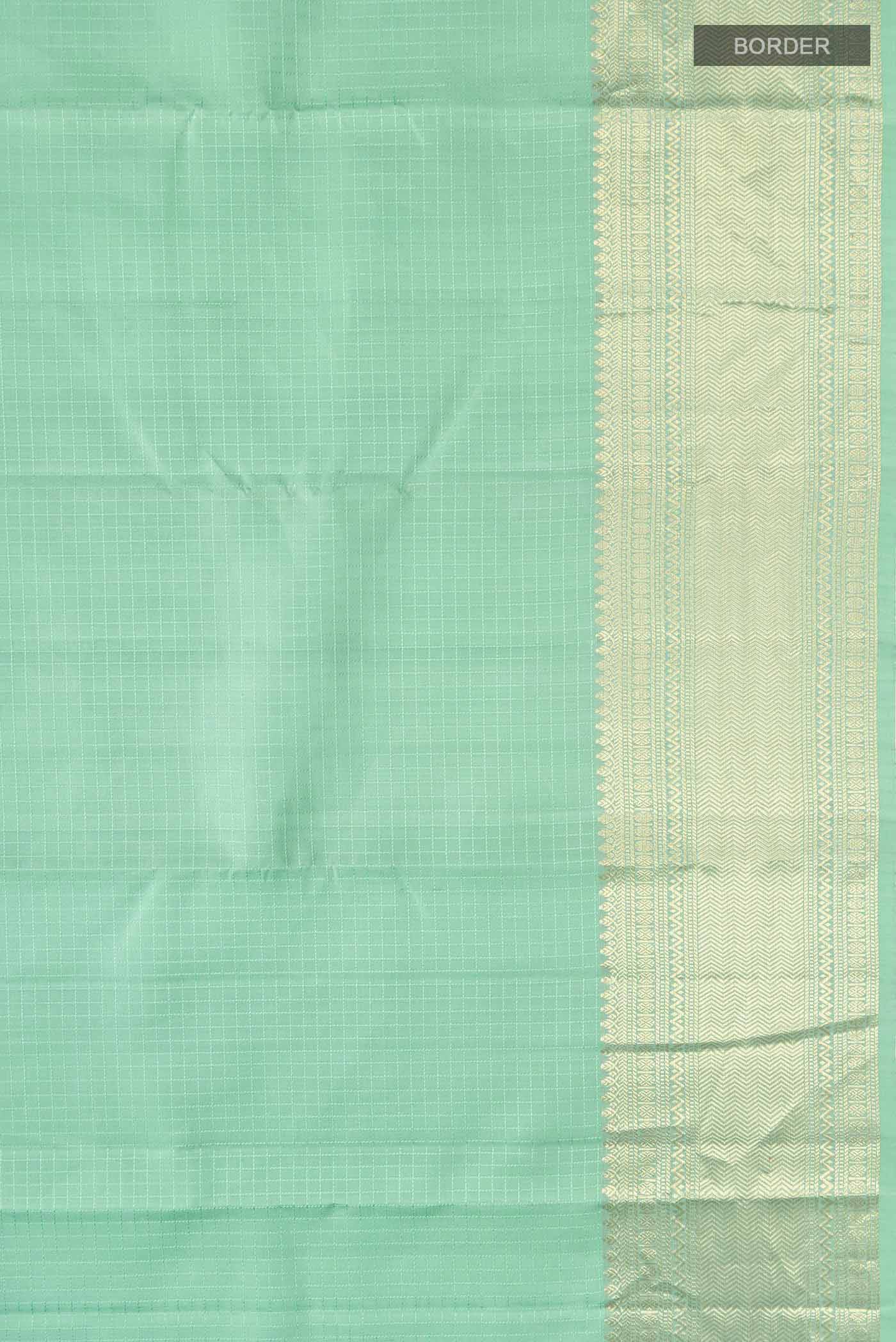 Mint Green Kanchipuram Silk Saree - Image 3