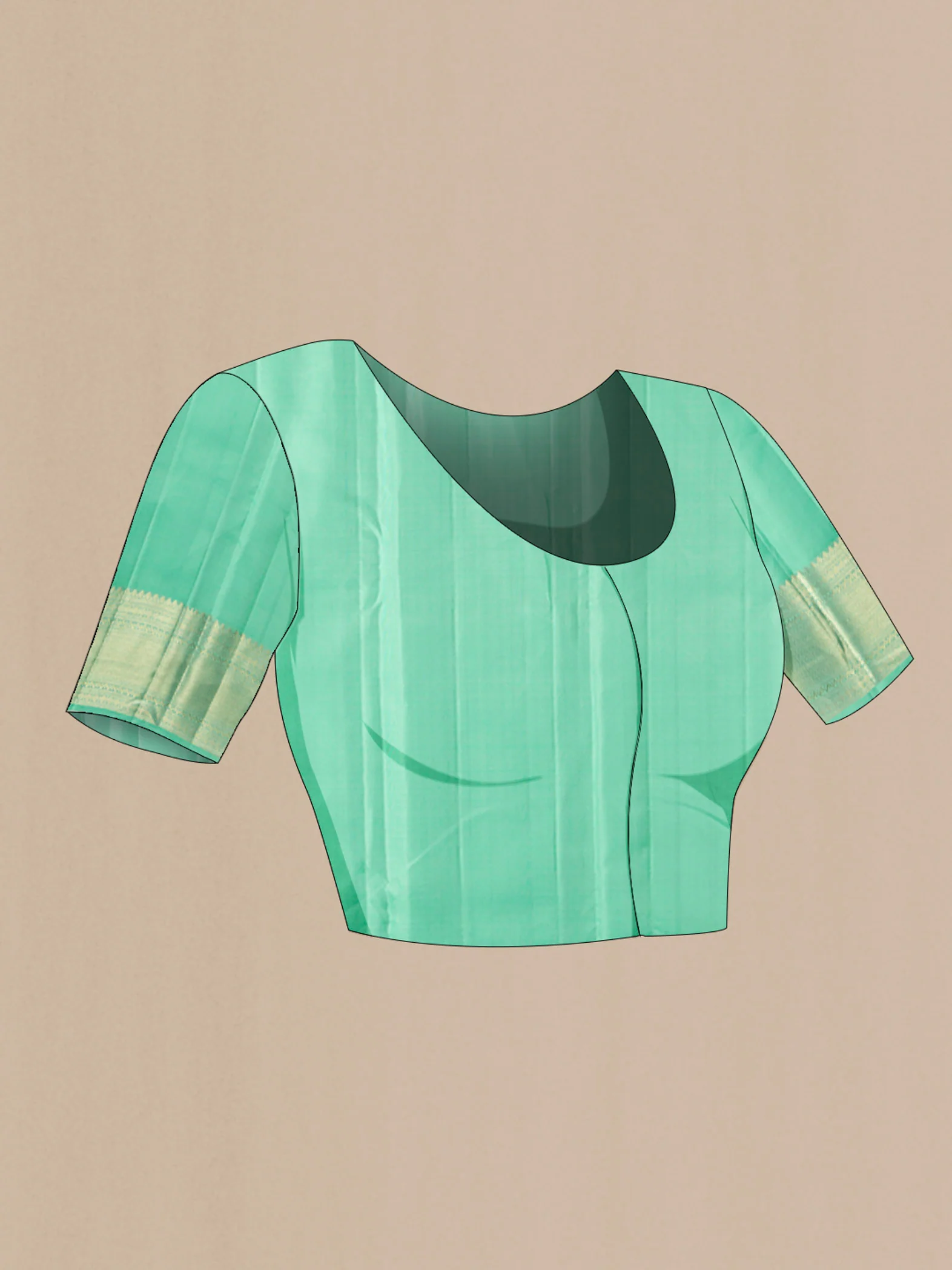 Mint Green Kanchipuram Silk Saree - Image 5