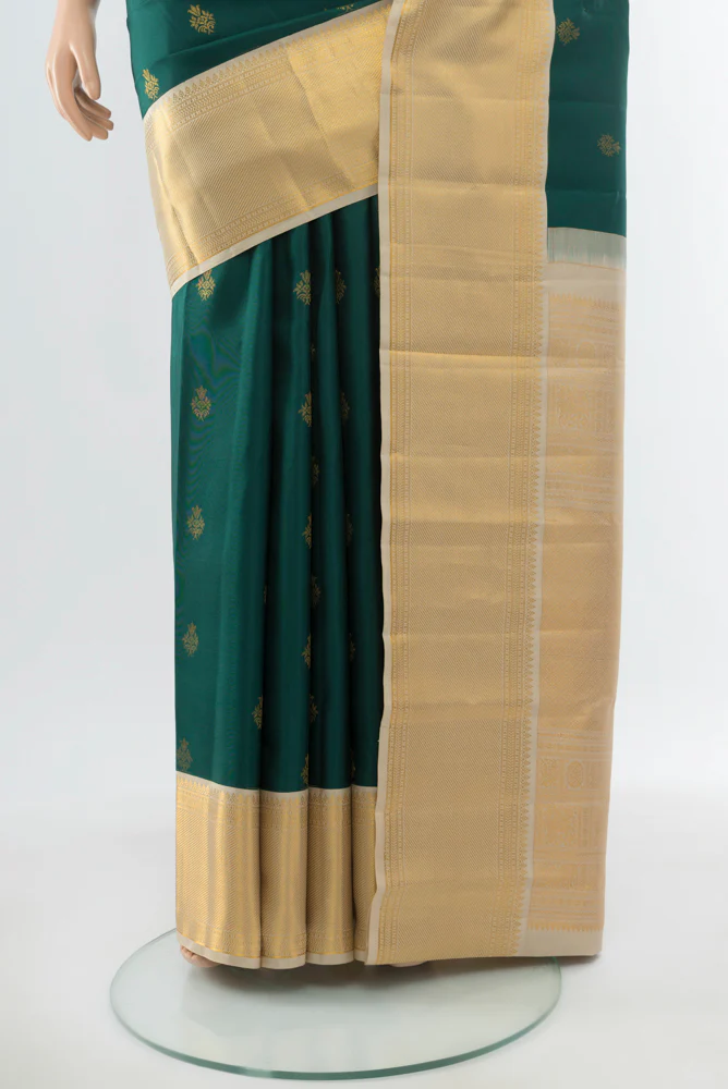 Teal Kanjivaram Silk Saree - Image 3