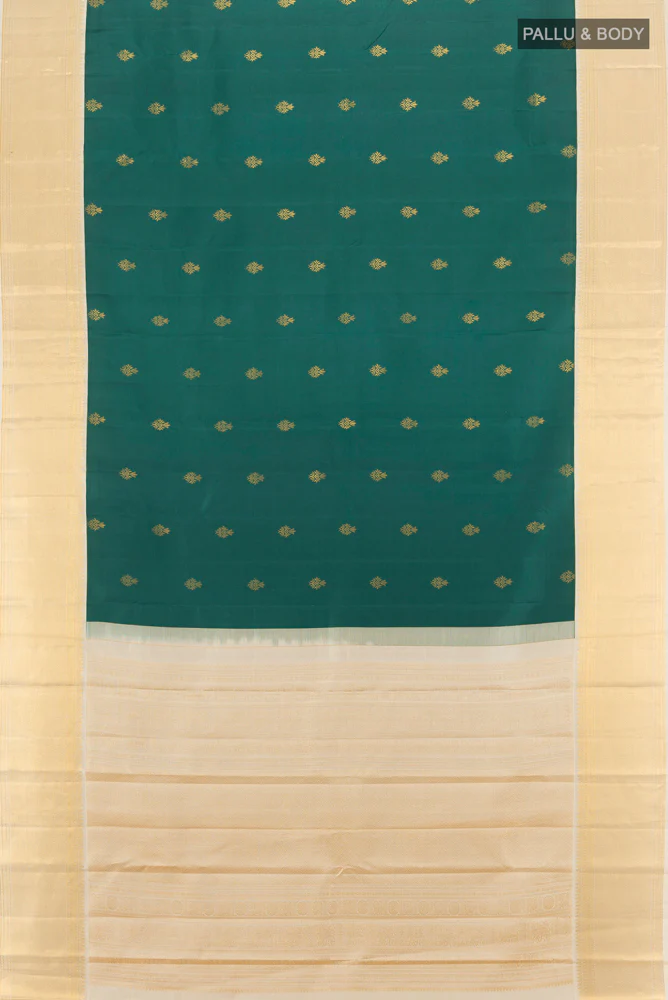 Teal Kanjivaram Silk Saree - Image 5