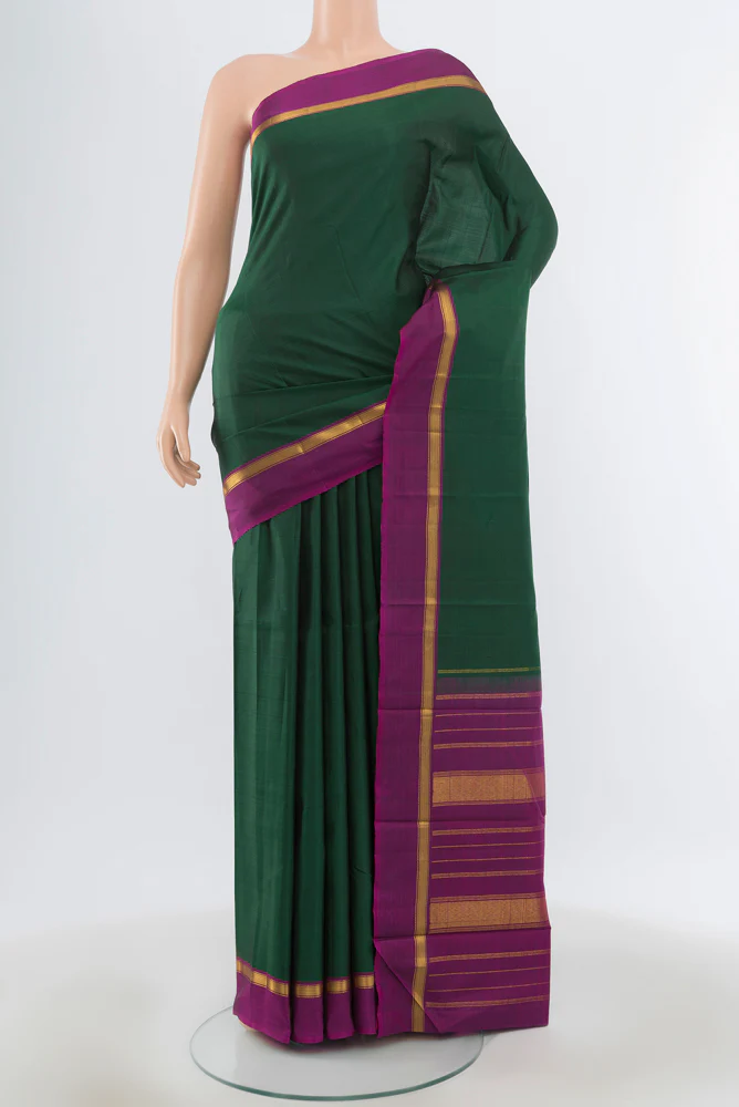 Bottle Green Kanjivaram Silk Saree