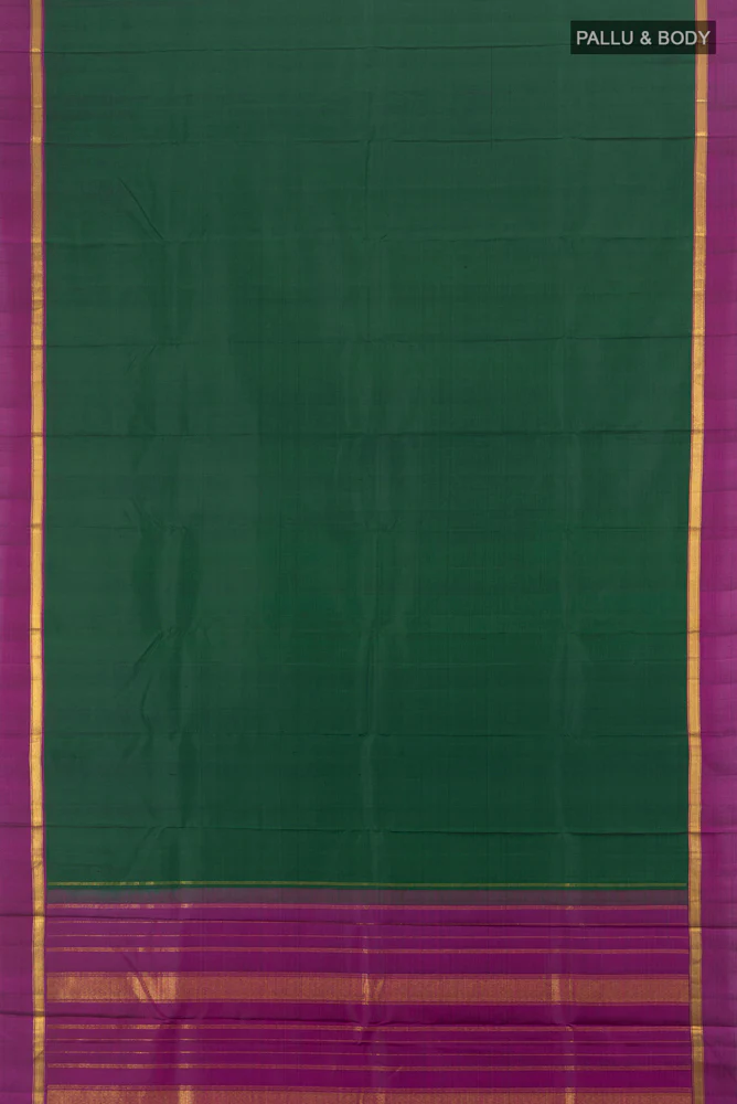 Bottle Green Kanjivaram Silk Saree - Image 5
