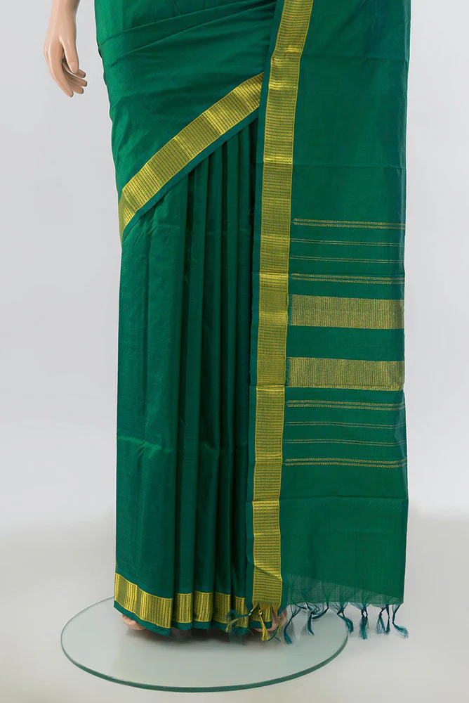 Green Kanjivaram Silk Saree - Image 3