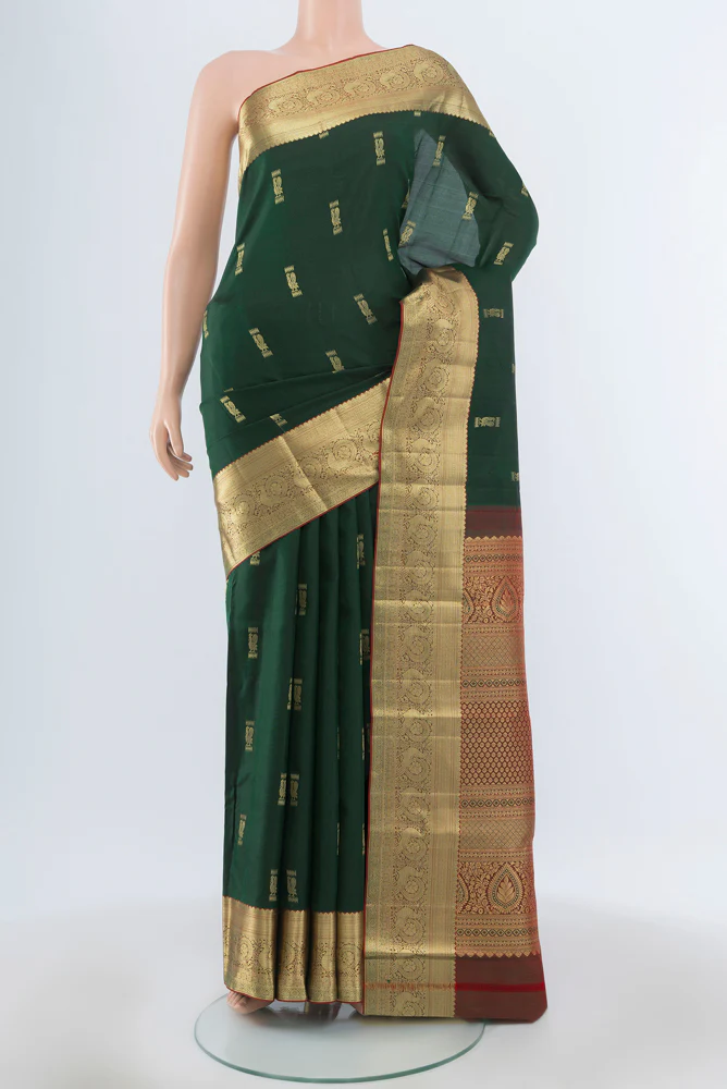 Bottle Green Kanjivaram Silk Saree