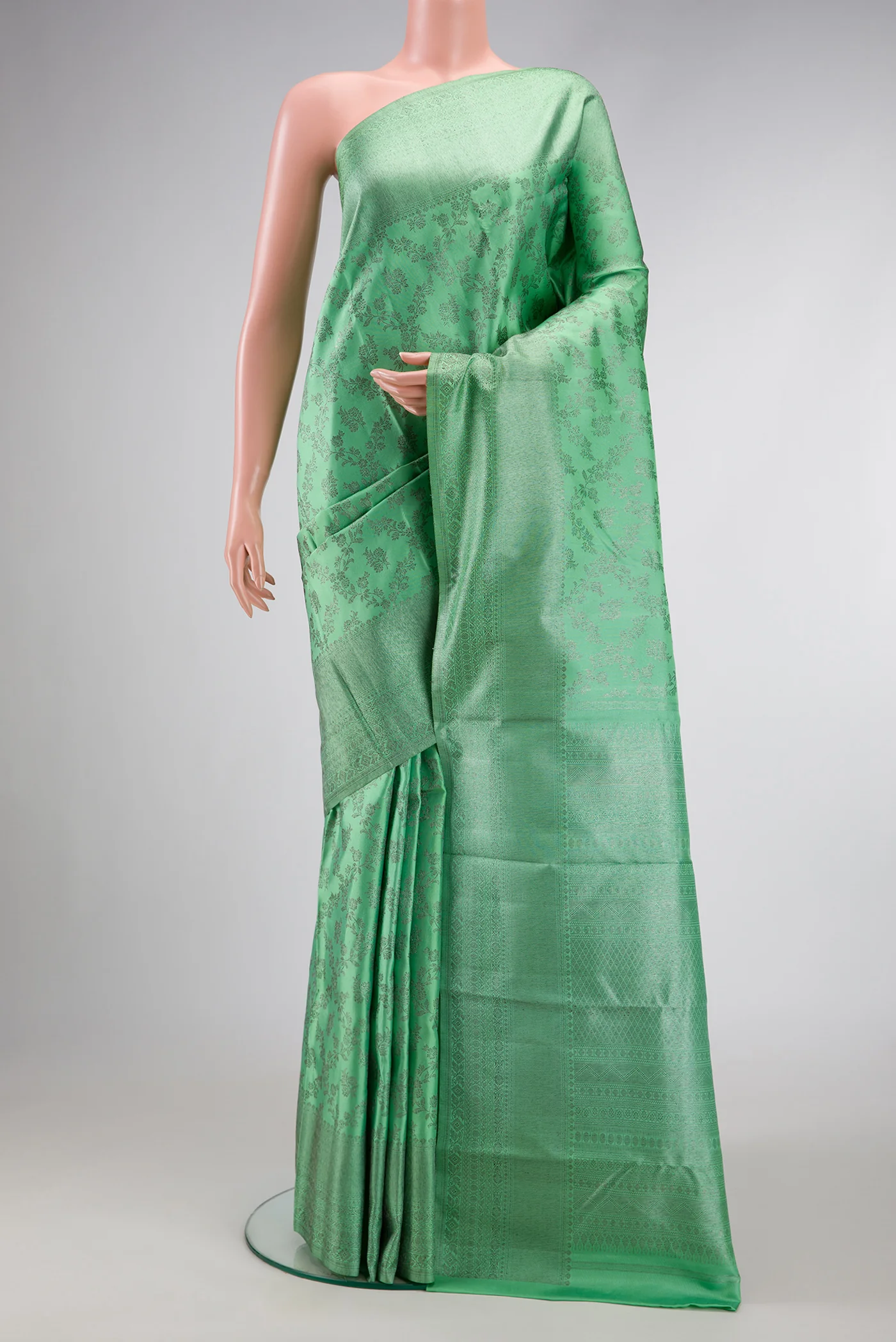Mint Green Kanjivaram Silk Saree
