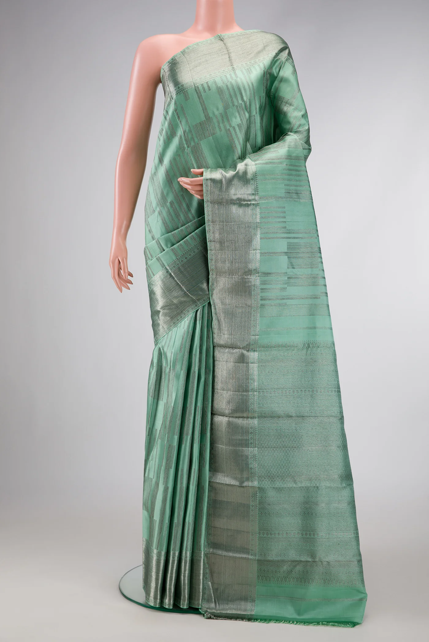 Mint Green Kanjivaram Silk Saree